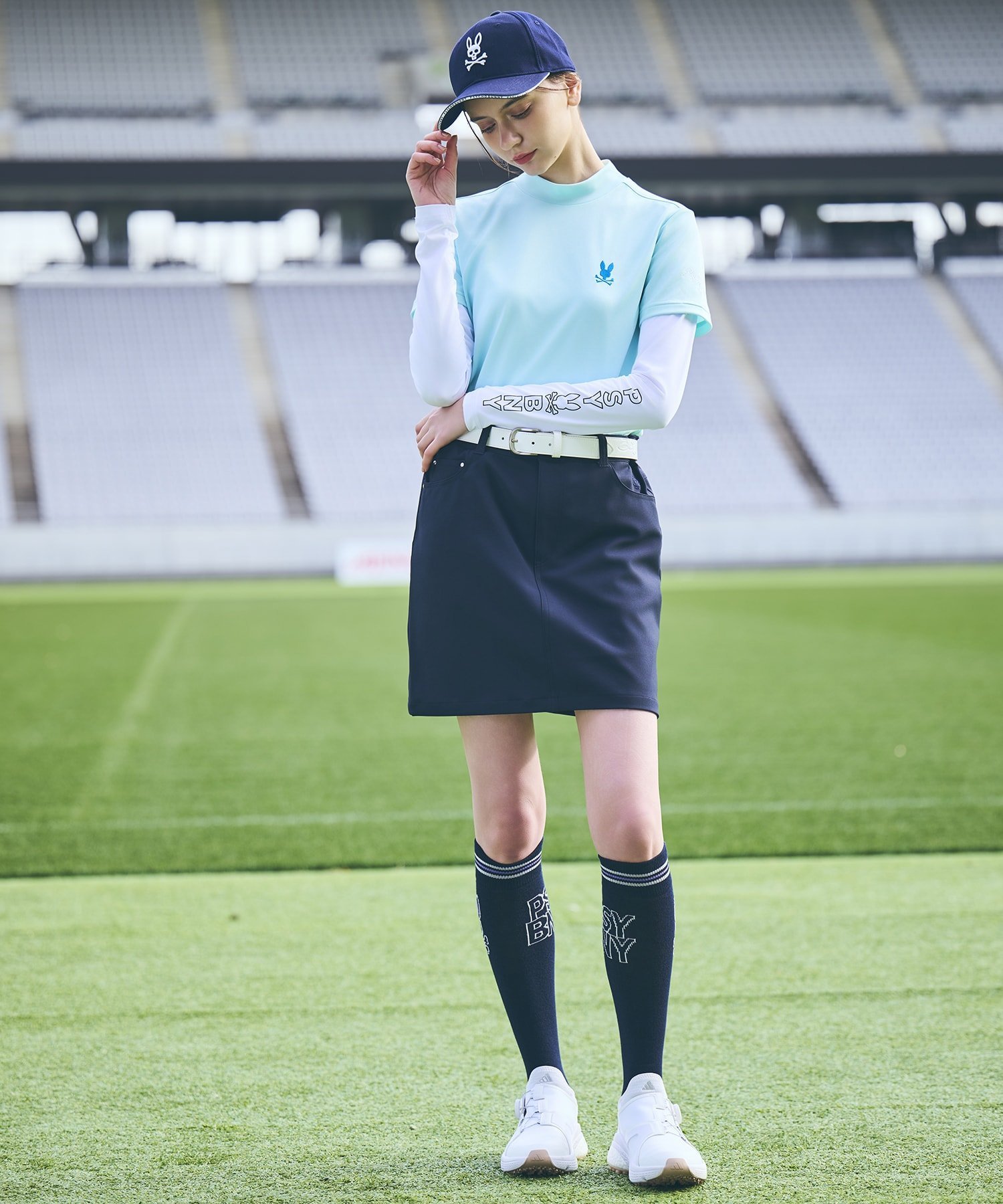 [GOLF][WOMEN]ベーシックバニー モックネックTシャツ サイコバニー トップス カットソー・Tシャツ ホワイト