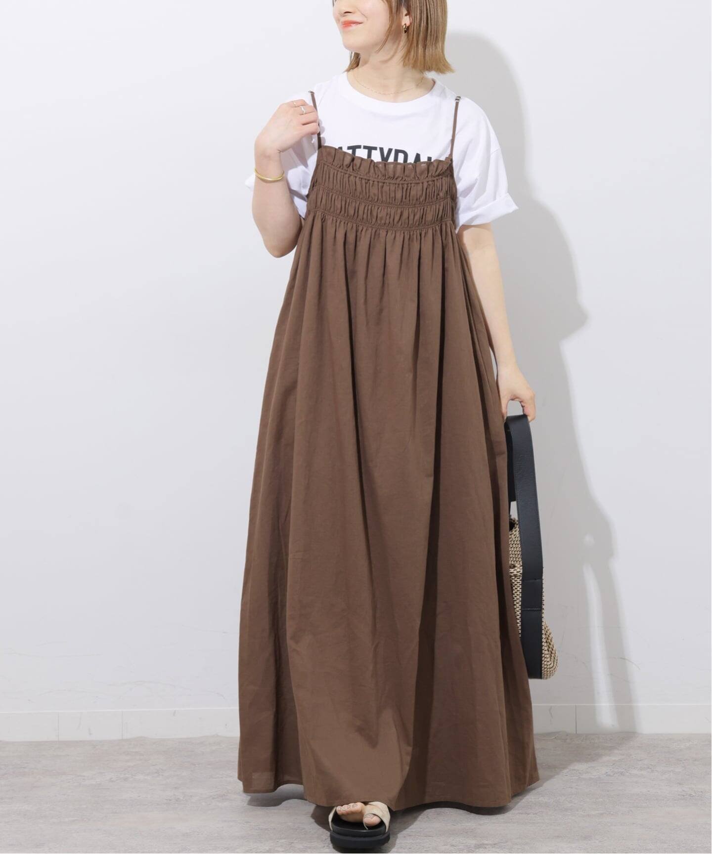 【SALE／30%OFF】JOURNAL STANDARD relume リネンミックスギャザーキャミワンピー...