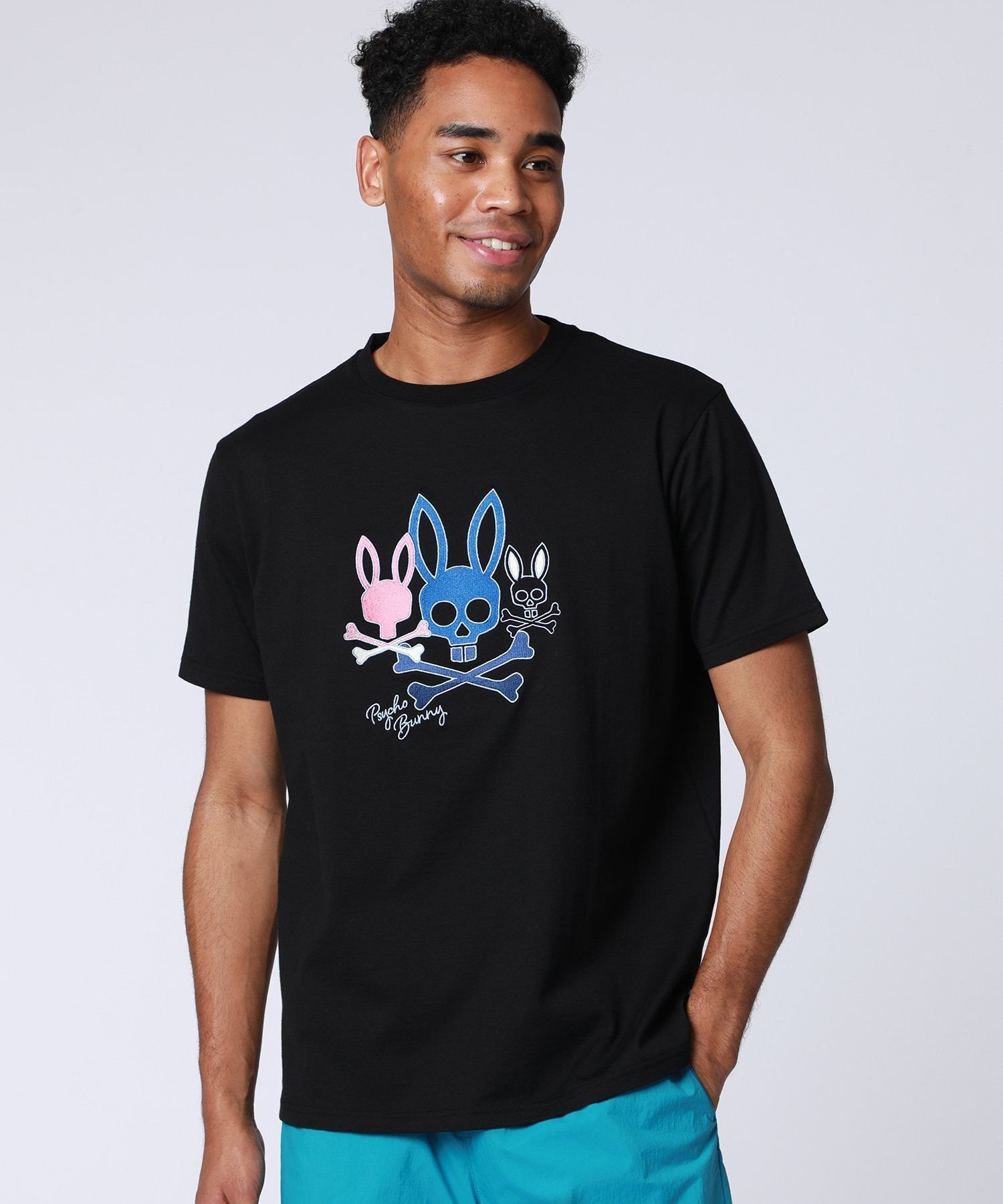 Psycho Bunny グラデーションBUNNY エンブロイダリーTシャツ サイコバニー トップス カットソー・Tシャツ ブラック ホワイト【送料無料】
