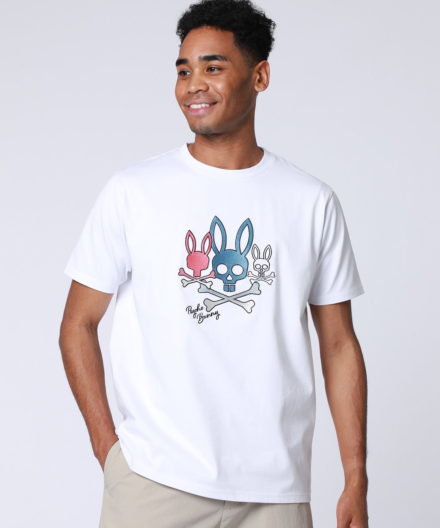 Psycho Bunny グラデーションBUNNY エンブロイダリーTシャツ サイコバニー トップス カットソー・Tシャツ ブラック ホワイト【送料無料】