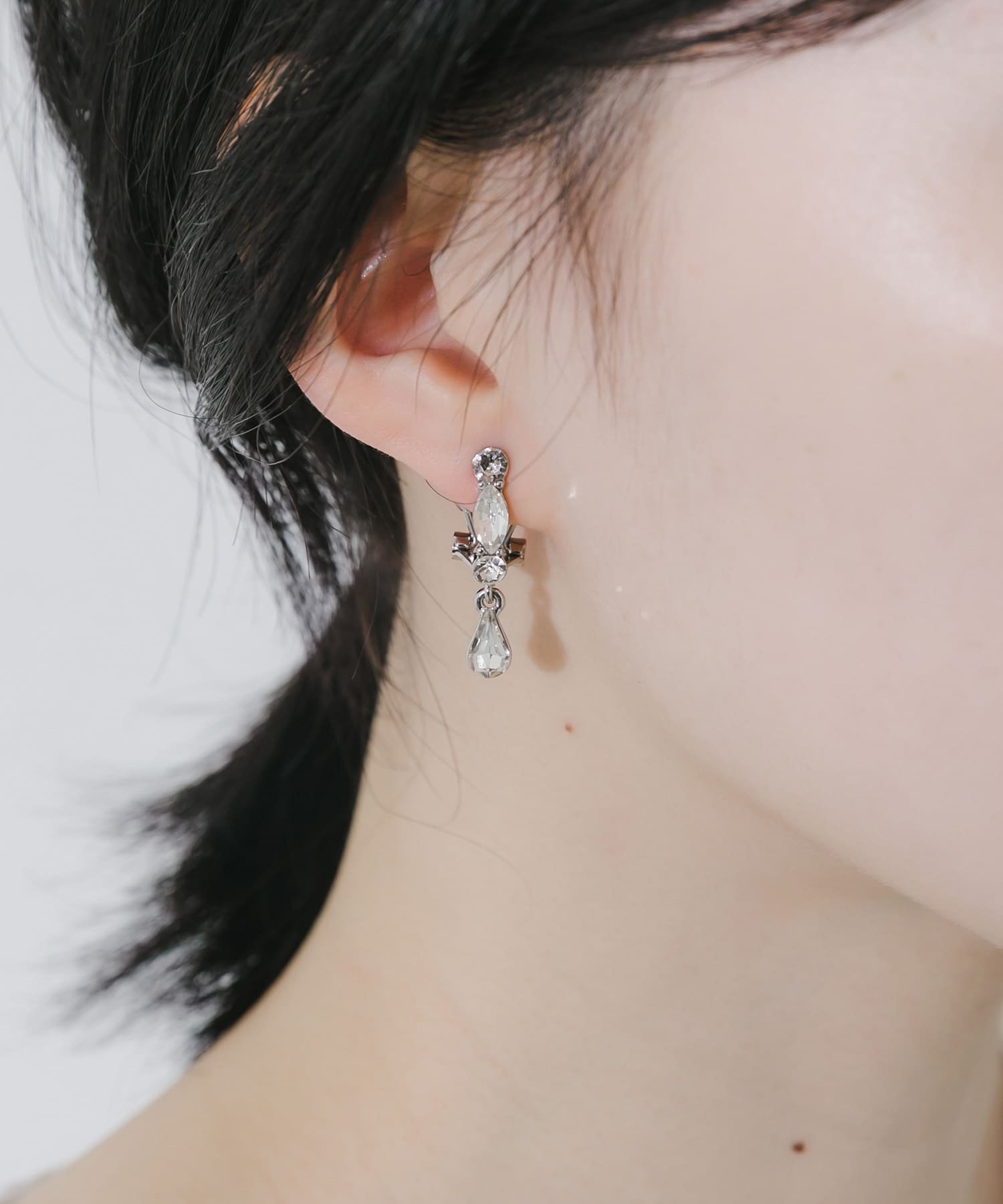 【SALE／50%OFF】SMELLY ドロップビジューイヤリング スメリー アクセサリー・腕時計 イヤリング・イヤーカフ シルバー