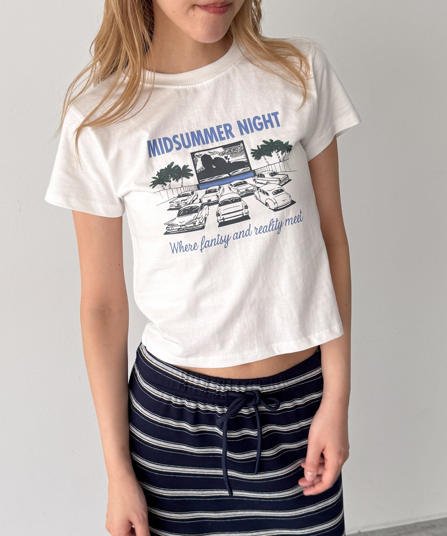 Lakey Park Lakey Park "MIDSUMMER"ミニTシャツ キャナルジーン トップス カットソー・Tシャツ ホワイト