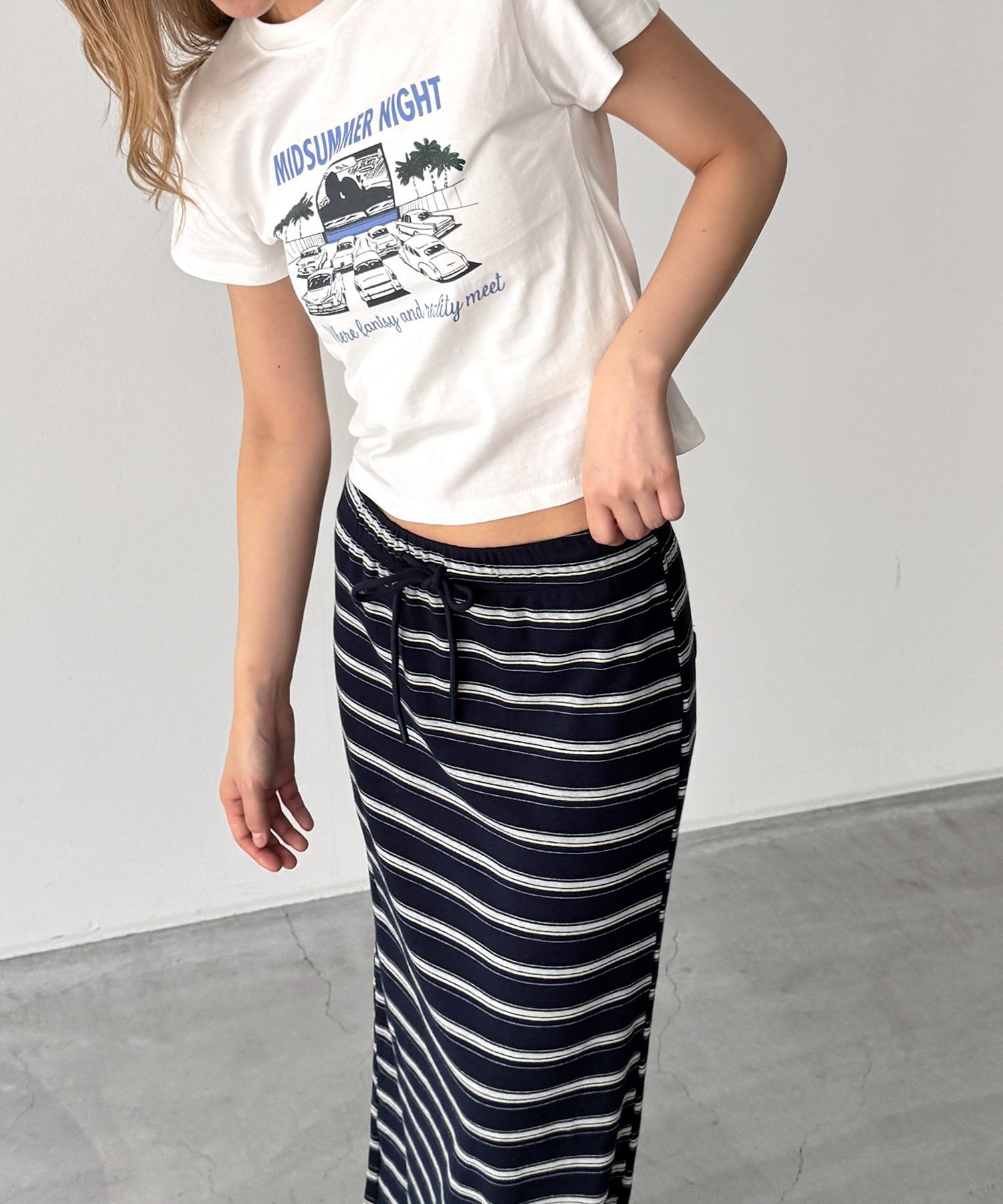 Lakey Park Lakey Park "MIDSUMMER"ミニTシャツ キャナルジーン トップス カットソー・Tシャツ ホワイト
