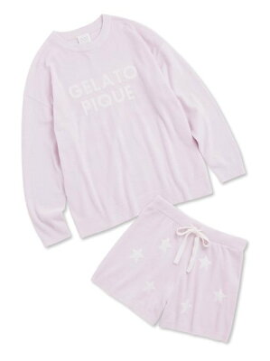【SALE/30%OFF】gelato pique スターロゴジャガードプルオーバー&ショートパンツSET ジェラートピケ インナー・ルームウェア その他のインナー・ルームウェア ピンク ネイビー【送料無料】