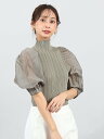 【SALE/50%OFF】FENNEL パフスリーブコンパクトリブニット ヴァン トップス ニット イエロー ブラック グレー ブルー【送料無料】