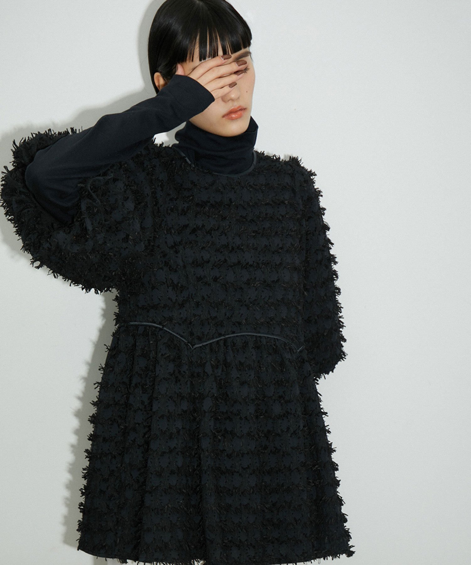 ADAM ET ROPE' FEMME ジャガードペプラムブラウス アダムエロペ トップス シャツ・ブラウス ホワイト ..