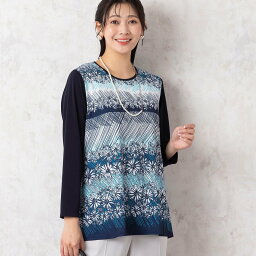 ミゼール 服 レディース 【SALE／30%OFF】missel フラワーボーダープリントトップス ミゼール トップス カットソー・Tシャツ ブルー グレー ブラック【送料無料】