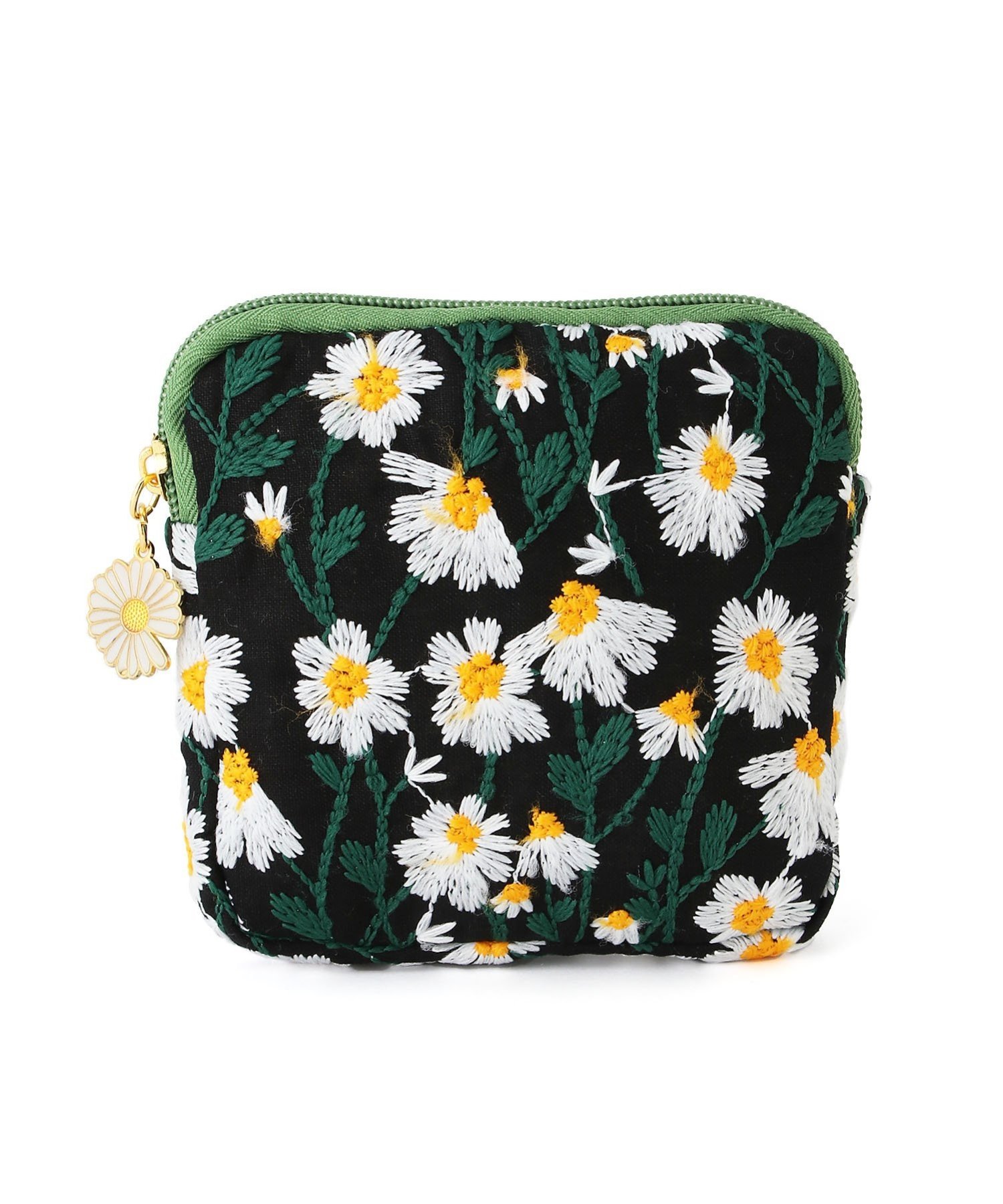 Mignonjour Mignonjour/(W)デイジー柄ミニポーチ ミニョントレフル ルームヨンマルサンセレクティッド 財布・ポーチ・ケース ポーチ ブラック ホワイト