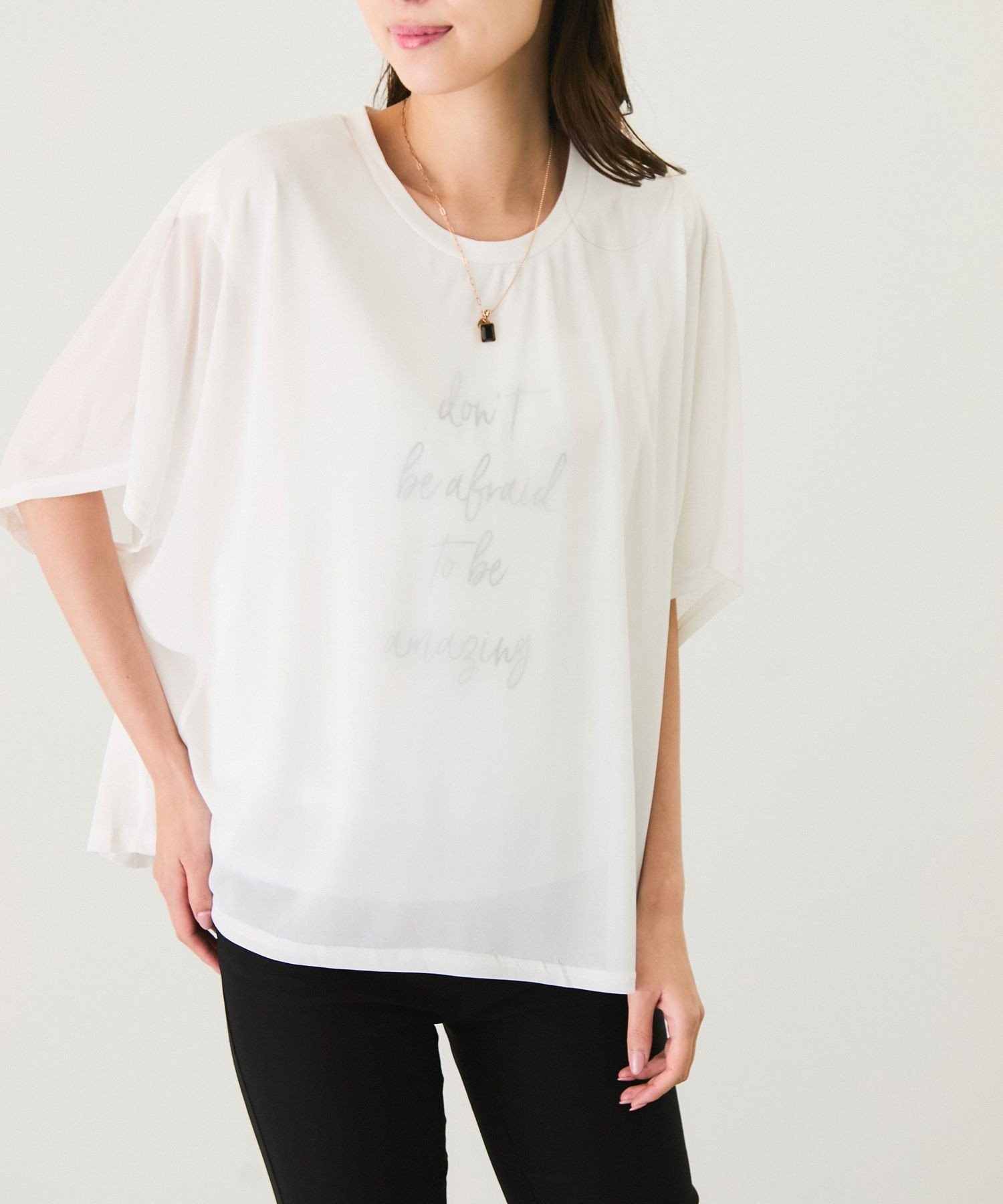JAYRO シースルー重ねプルオーバー ジャイロ トップス カットソー・Tシャツ ブラック ホワイト
