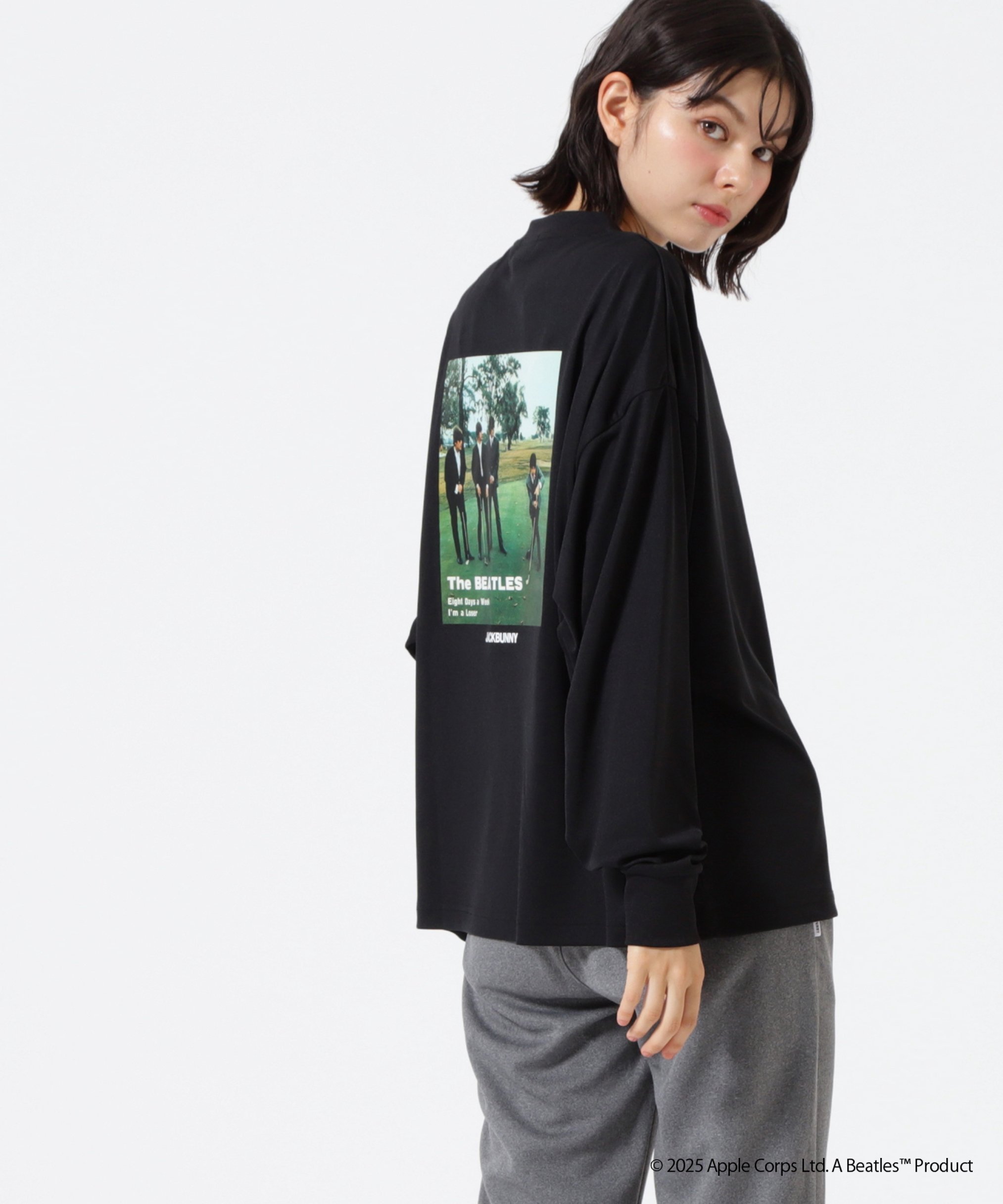 Jack Bunny!! Pe天竺長袖Tシャツ ジャックバニー トップス その他のトップス ブラック【送料無料】