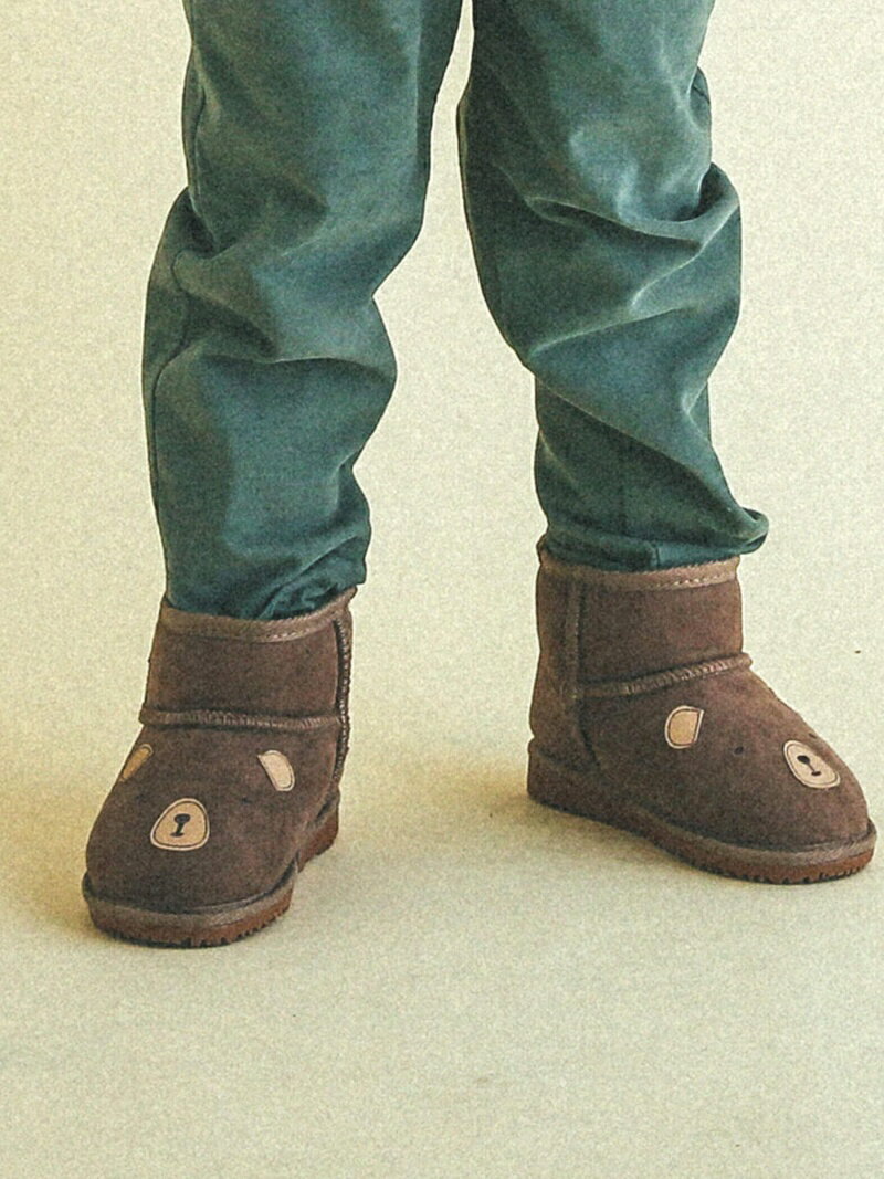 【SALE／60%OFF】SLAP SLIP くま 恐竜 ムートンブーツ (14~18cm) ベベ オンライン ストア シューズ・靴 ブーツ ブラウン グリーンのサムネイル