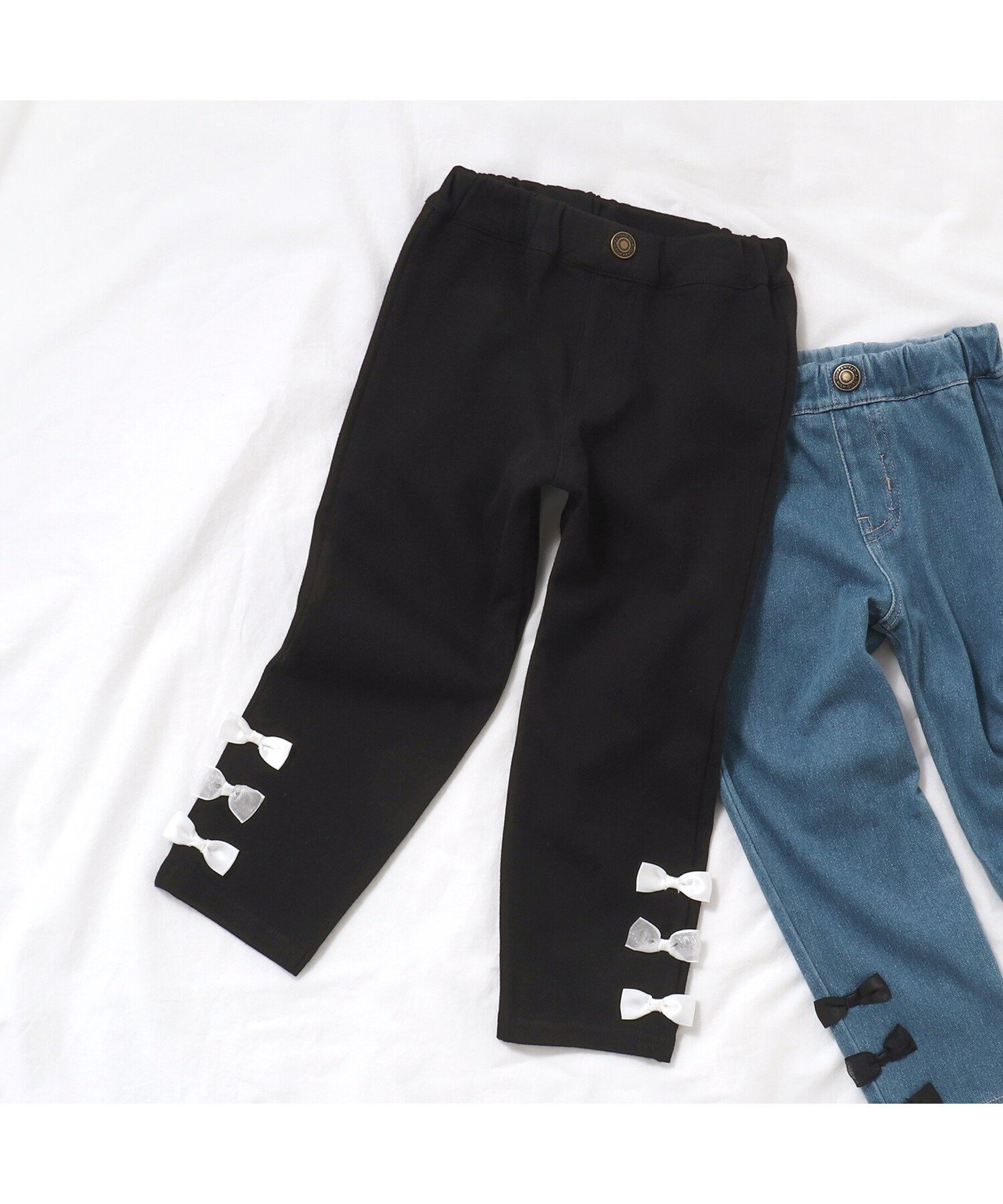 楽天Rakuten Fashionapres les cours サイドリボン｜7days Style pants 10分丈 エフオーオンラインストア パンツ その他のパンツ ブラック ブルー