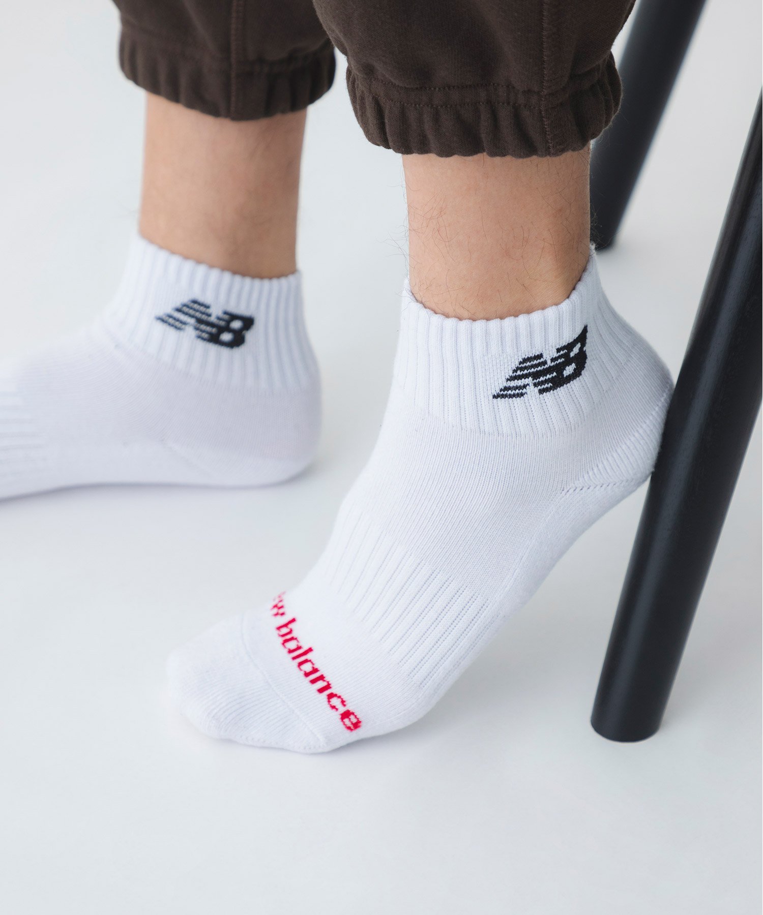 New Balance ミッドレングス3Pソックス ニューバランス 靴下・レッグウェア 靴下 ホワイト ブラック