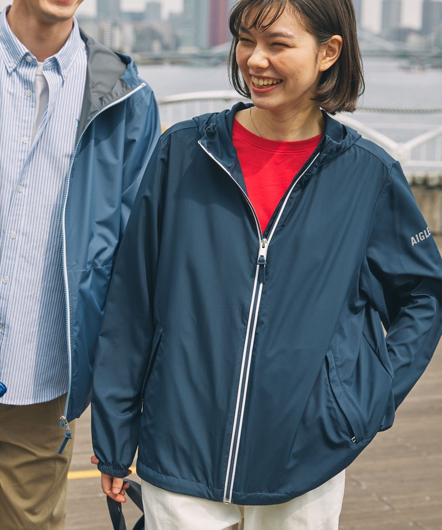 AIGLE 撥水 UVカット ソーラーパック パッカブルフーデッドジャケット エーグル ジャケット・アウター マウンテンパーカー ピンク ホワイト ブルー ネイビー パープル【送料無料】