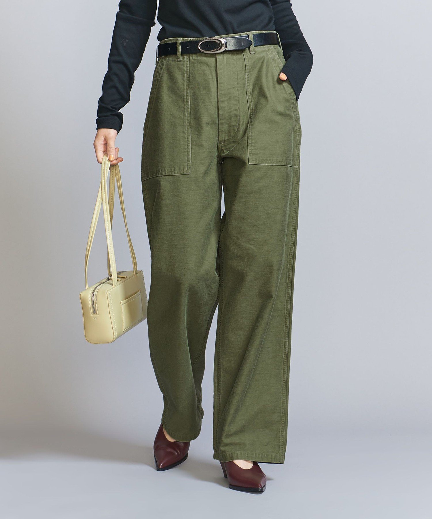 【SALE／80%OFF】BEAUTY&YOUTH UNITED ARROWS バックサテン ファティーグ パンツ ユナイテッドアローズ アウトレット パンツ その他のパンツ ブラック グリーン