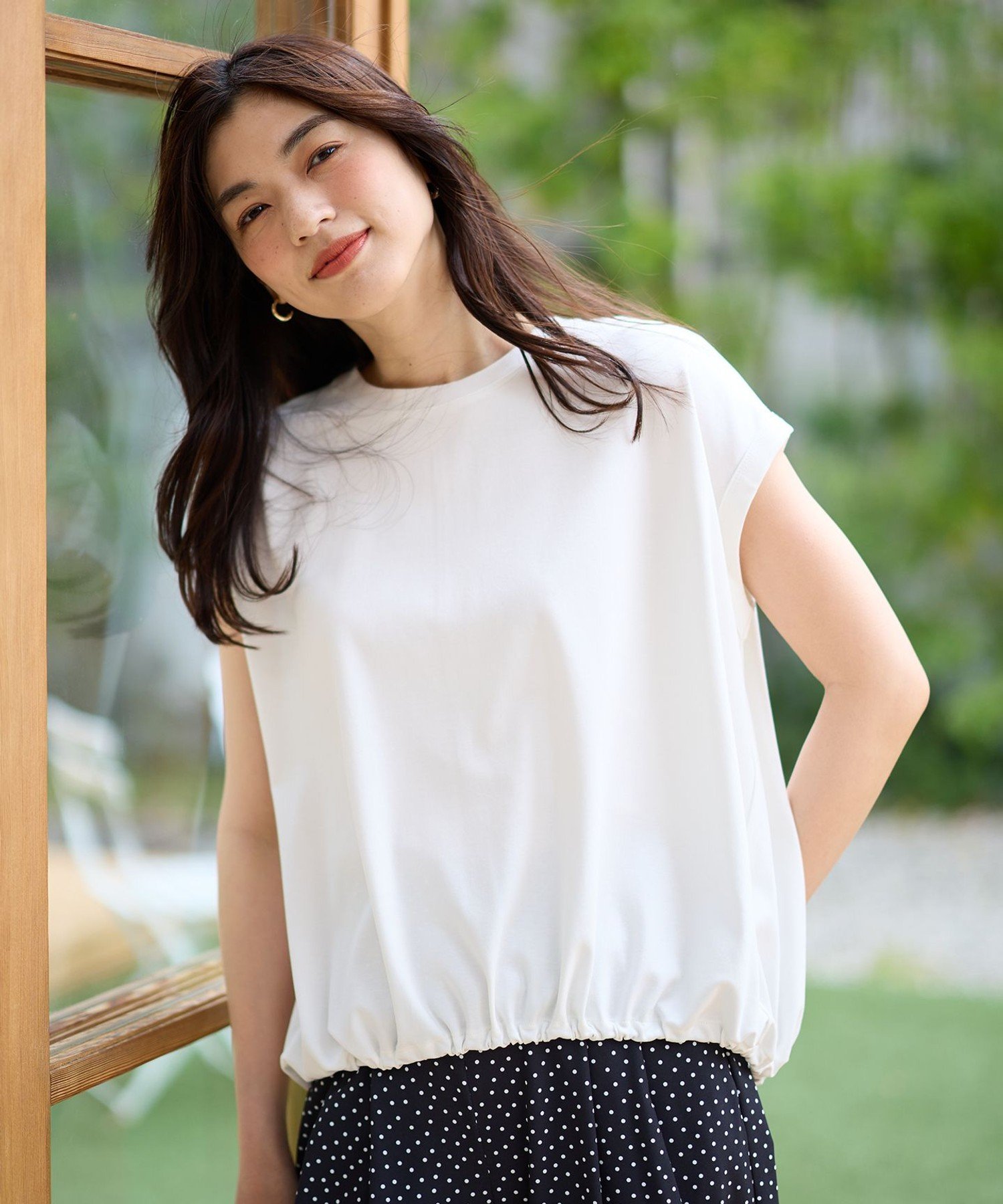 【SALE／30%OFF】ANY L シルケットスムースドロストTシャツ エニィ トップス カットソー・Tシャツ ブラック ブラウン ホワイト