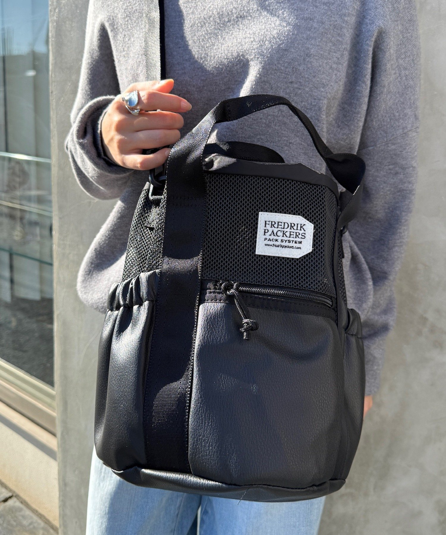 【SALE／13%OFF】FREDRIK PACKERS FREDRIK PACKERS/COLUMN TOTE トートバッグ フレドリックパッカーズ セットアップセブン バッグ ショルダーバッグ ブラック【送料無料】