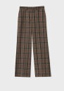 【SALE/30%OFF】Paul Smith ウィメンズ タータンチェック ストレートパンツ ポール・スミス パンツ その他のパンツ ブラウン ベージュ【送料無料】