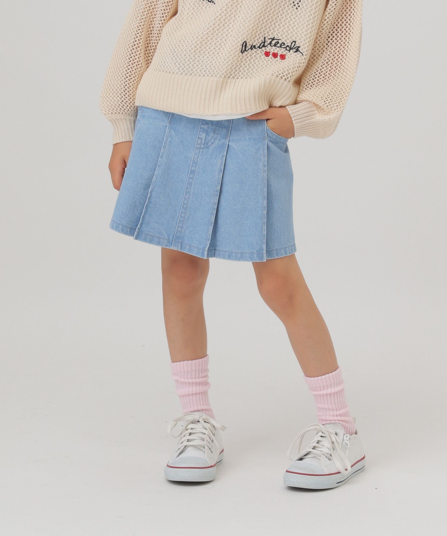 GLOBAL WORK CHEER ONデニムスカート/100-120cm展開/586525 グローバルワーク スカート ミニスカート ブルー ブラックのサムネイル