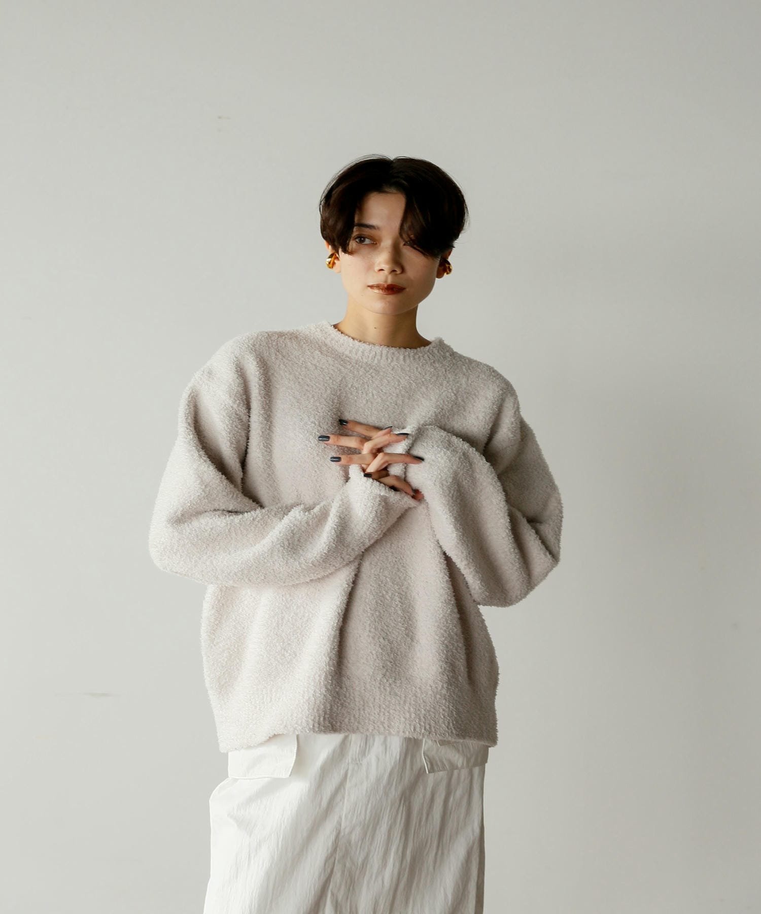 Katrin TOKYO mole yarn crewneck knit カトリントウキョウ トップス ニット ピンク ホワイト
