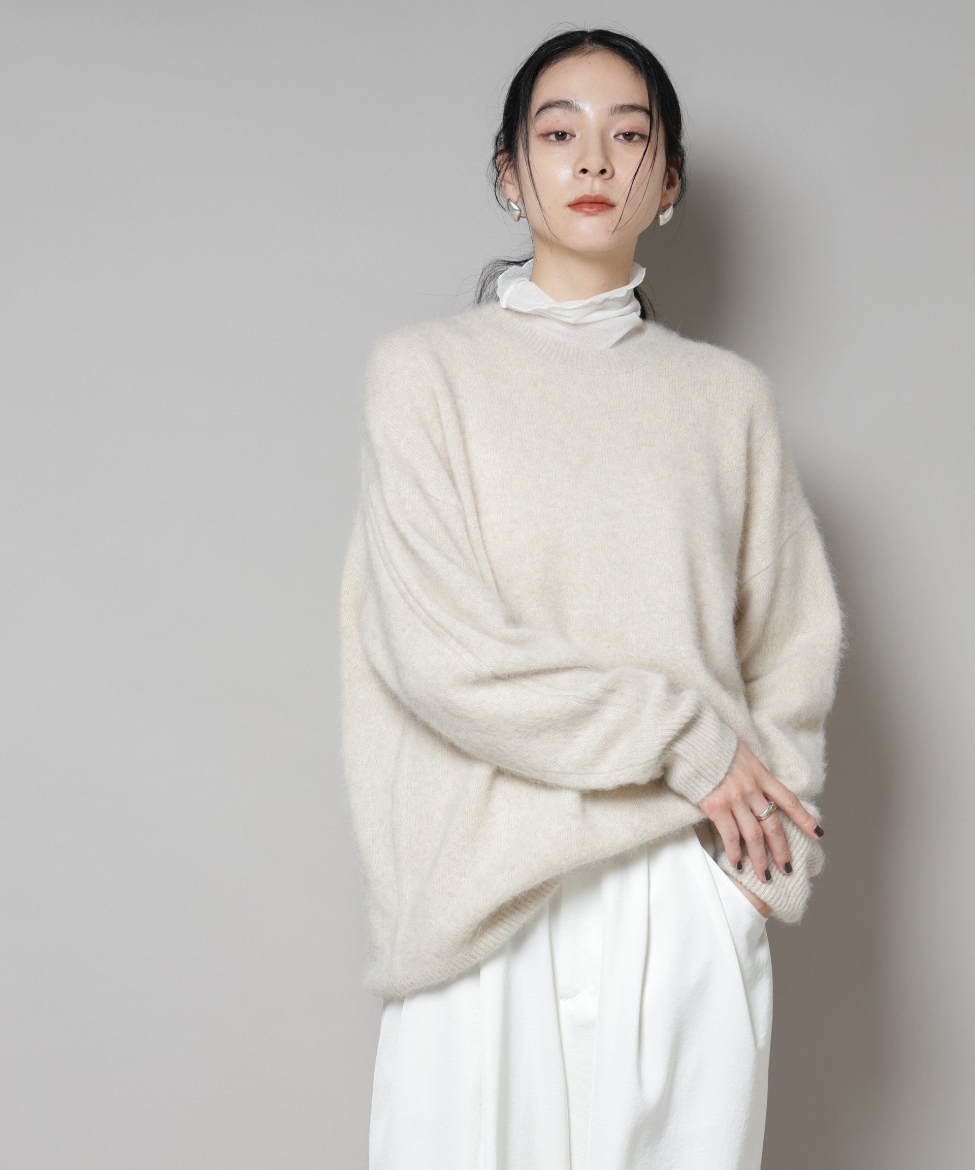 【SALE／30%OFF】NANO universe ウォッシャブルフォックスクルーワイドニットプルオーバー ナノユニバース トップス ニット ブラウン グレー ホワイト【送料無料】 stylife-15248379 Rakuten Fashion サンプル画像3