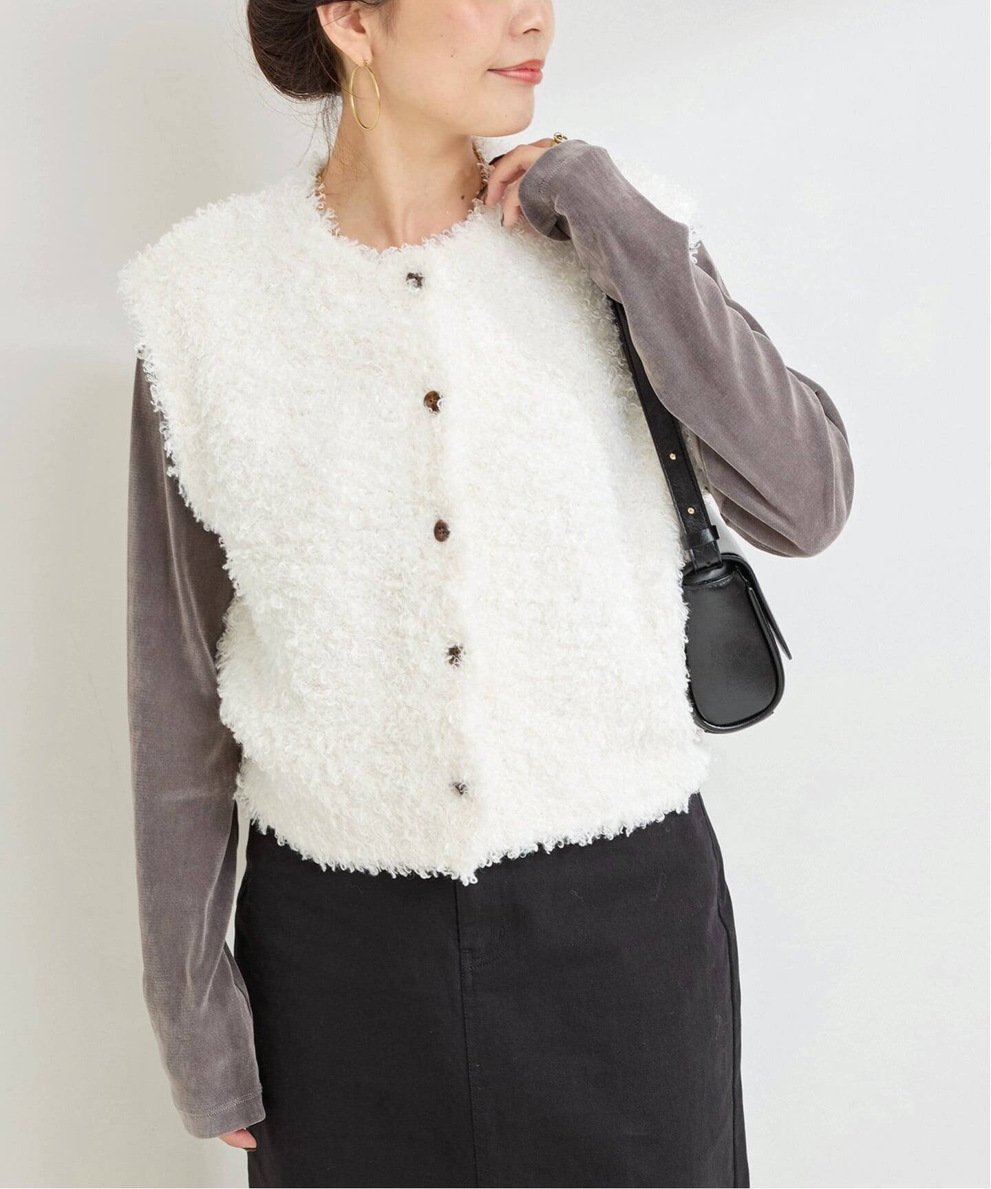 B.C STOCK 手洗い可 / プードルベスト ベーセーストック トップス ベスト・ジレ イエロー ホワイト【送..