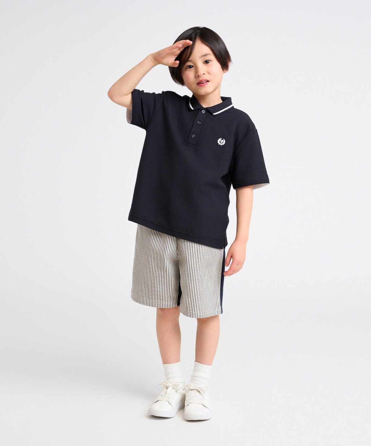 COMME CA ISM ベーシック ポロシャツ コムサイズム トップス ポロシャツ ネイビー ...