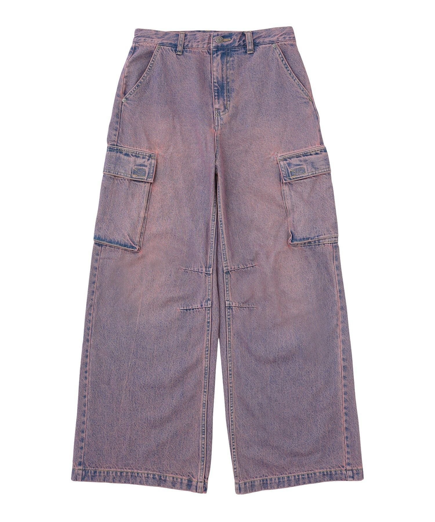 X-girl CURSIVE LOGO DENIM CARGO PANTS エックスガール パンツ その他のパンツ ピンク