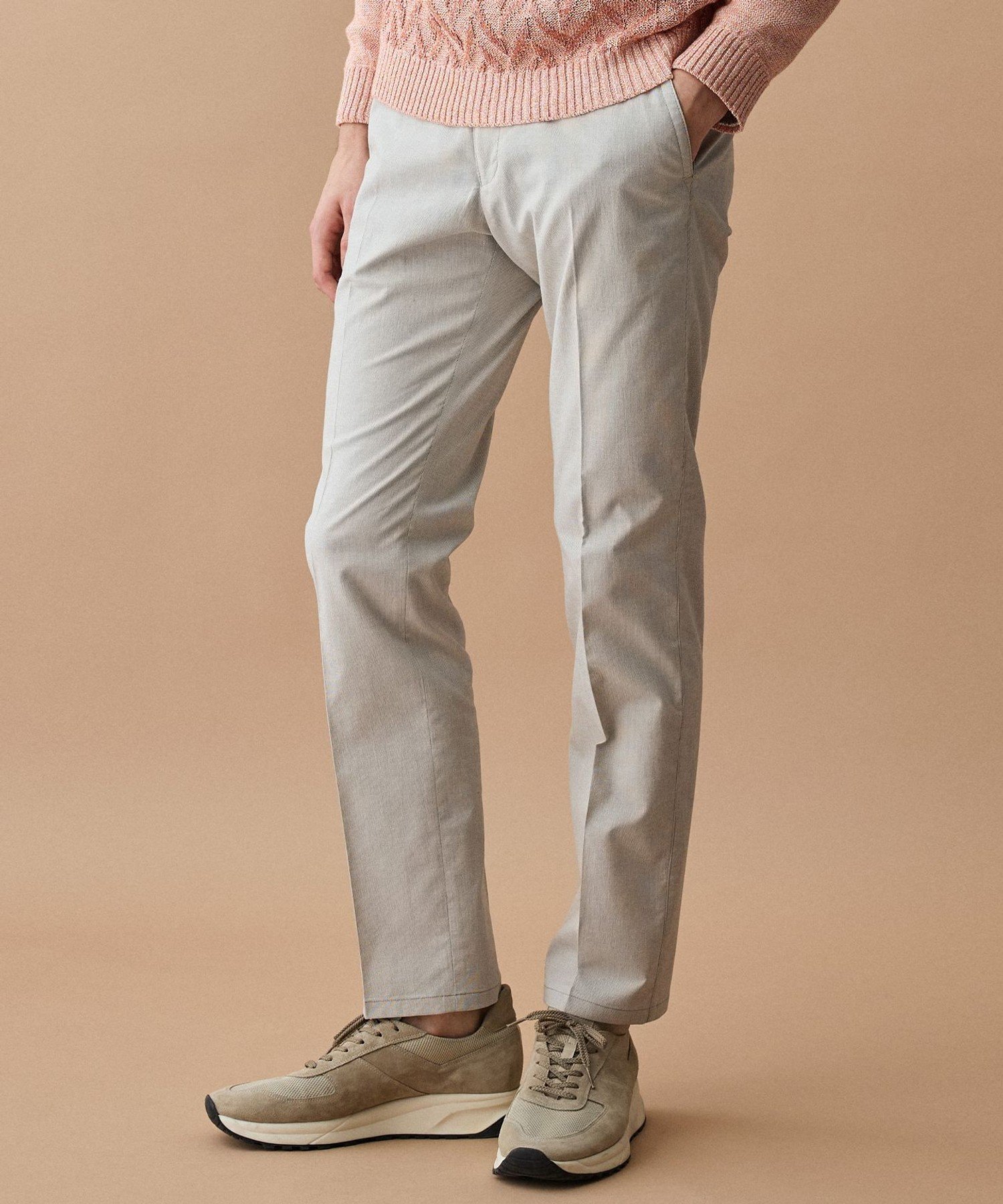 Pants - JOSEPH ABBOUD 【キングサイズ・ウエストも伸びる!オーガニックコットン使用】ムリネサマー パンツ ジョセフアブード パンツ その他のパンツ ホワイト ネイビー【送料無料】