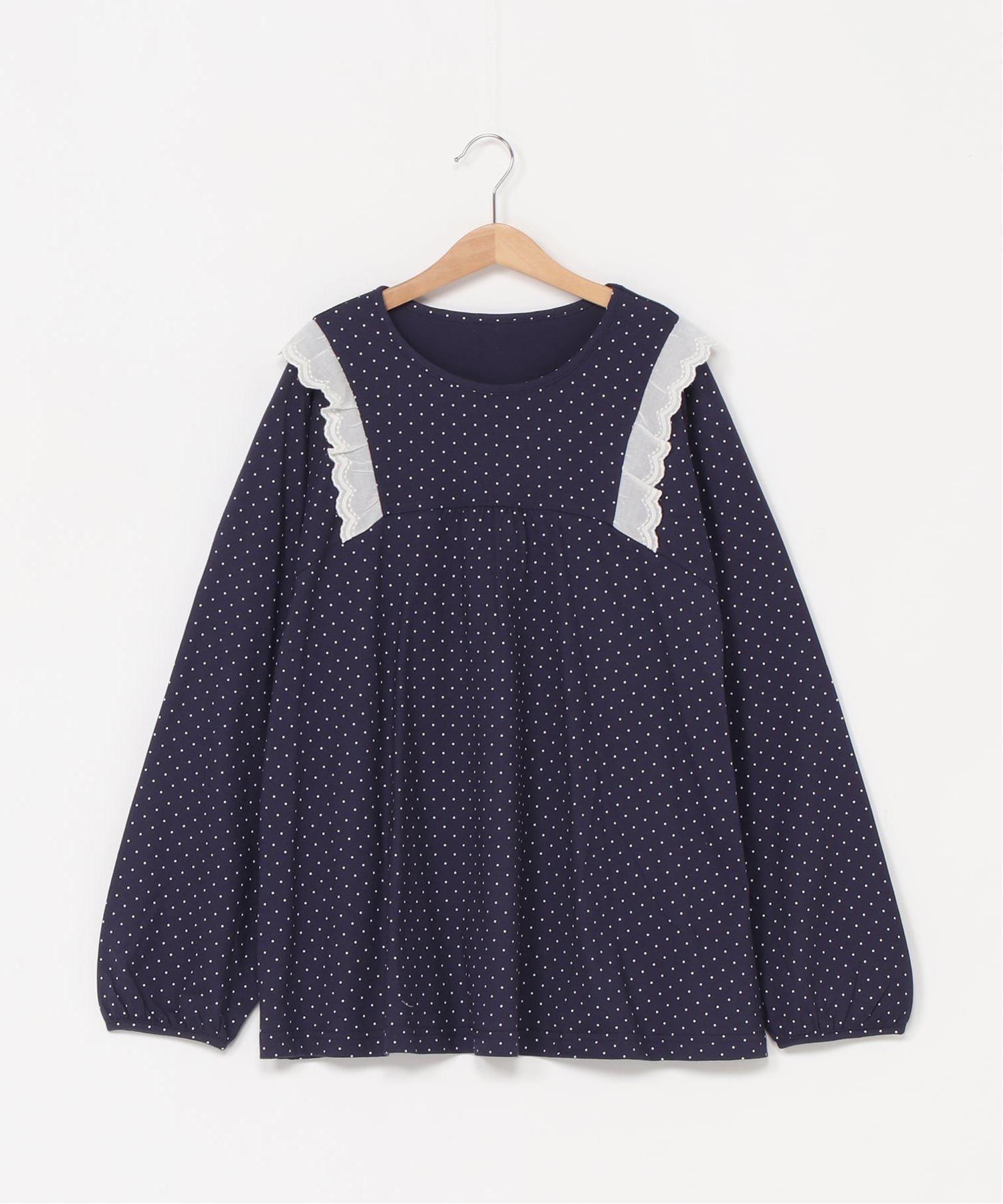 KID BLUE (W)26ドットエンブレース 長袖トップス キッドブルー トップス カットソー・Tシャツ ネイビー ホワイト