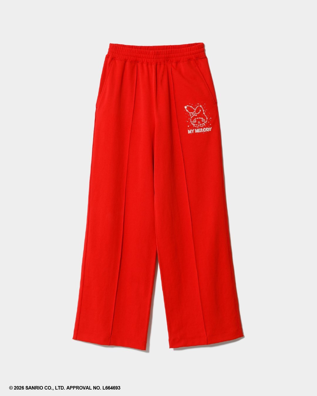 beautiful people MY MELODY&KUROMI sports jersey pants ビューティフルピープル パンツ ジャージ・スウェットパンツ レッド ブラック【送料無料】