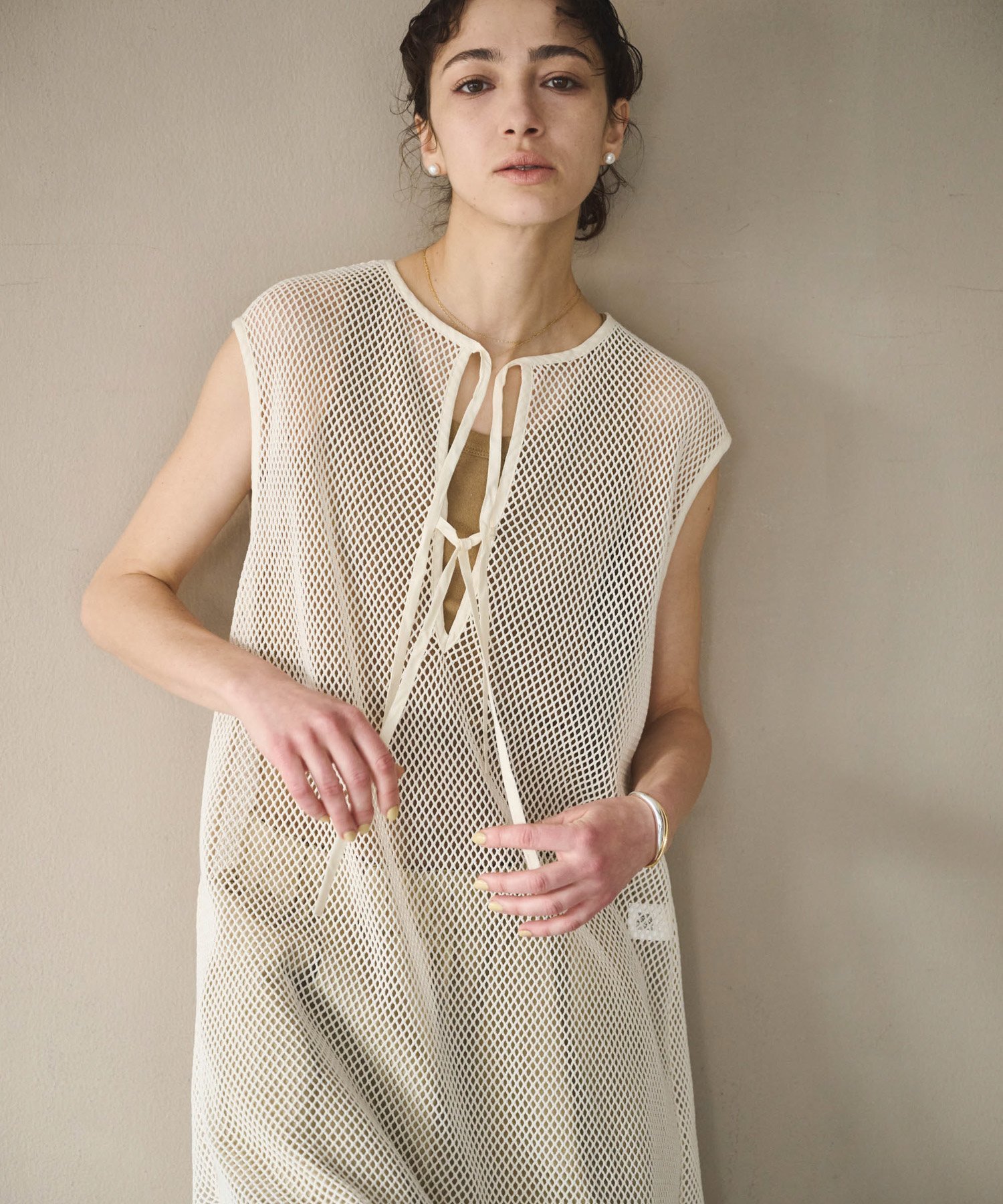 【SALE／30%OFF】KHA:KI 「KHA:KI / カーキ」ミルメッシュドレス ビーアパートメント ワンピース・ドレス ワンピース ブラック カーキグリーン【送料無料】