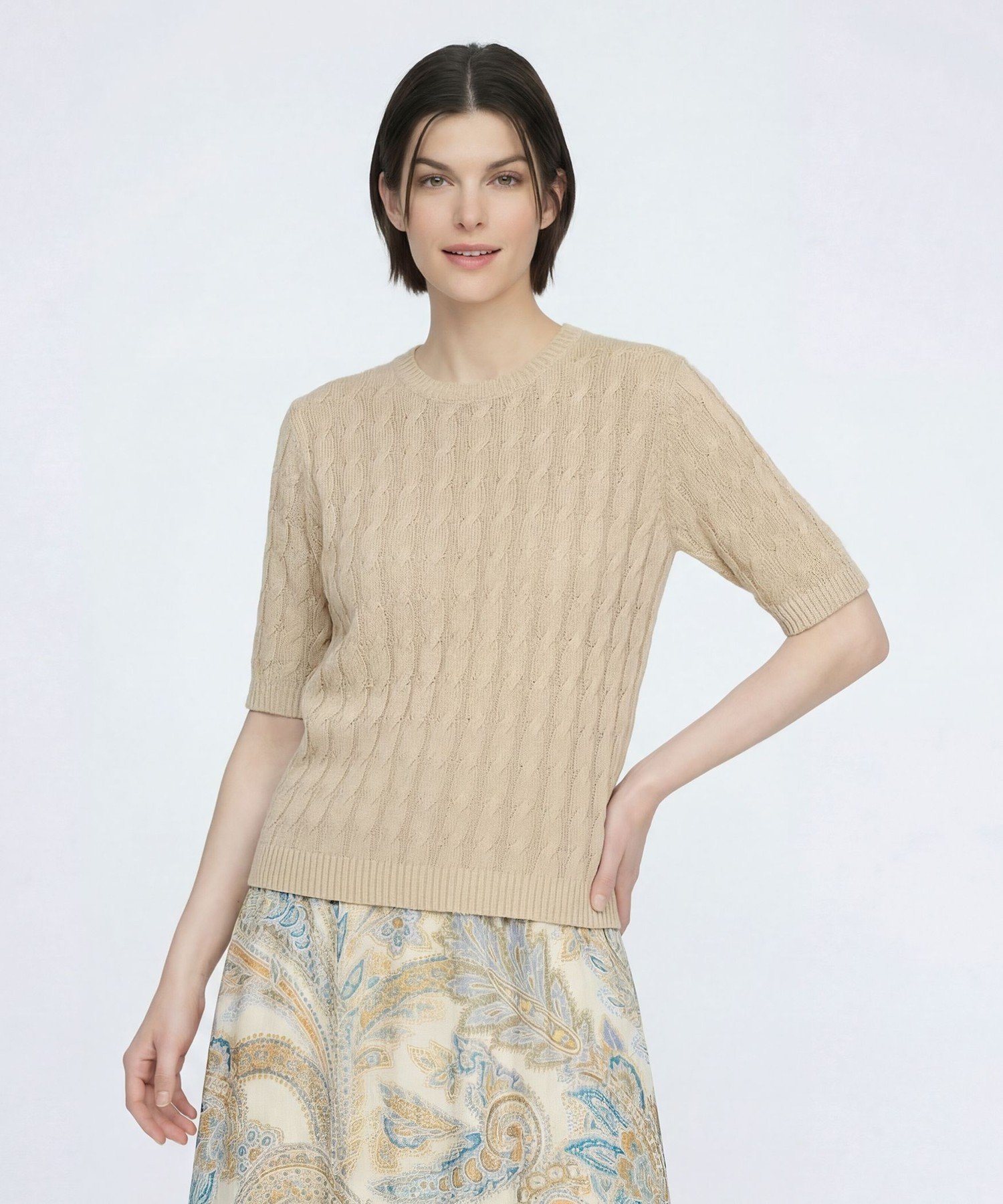 【SALE／39%OFF】SCAPA ノーブルリノプルオーバーニット スキャパ トップス ニット ベージュ グレー ブルー【送料無料】