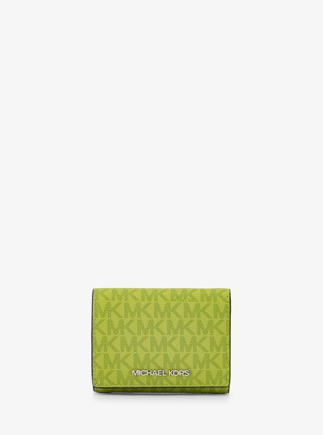 【SALE／71%OFF】MICHAEL KORS JET SET TRAVEL コンパクト ウォレット ミディアム - MKシグネチャー マイケルコース マイケル・コース 財布・ポーチ・ケース 財布 グリーン【送料無料】