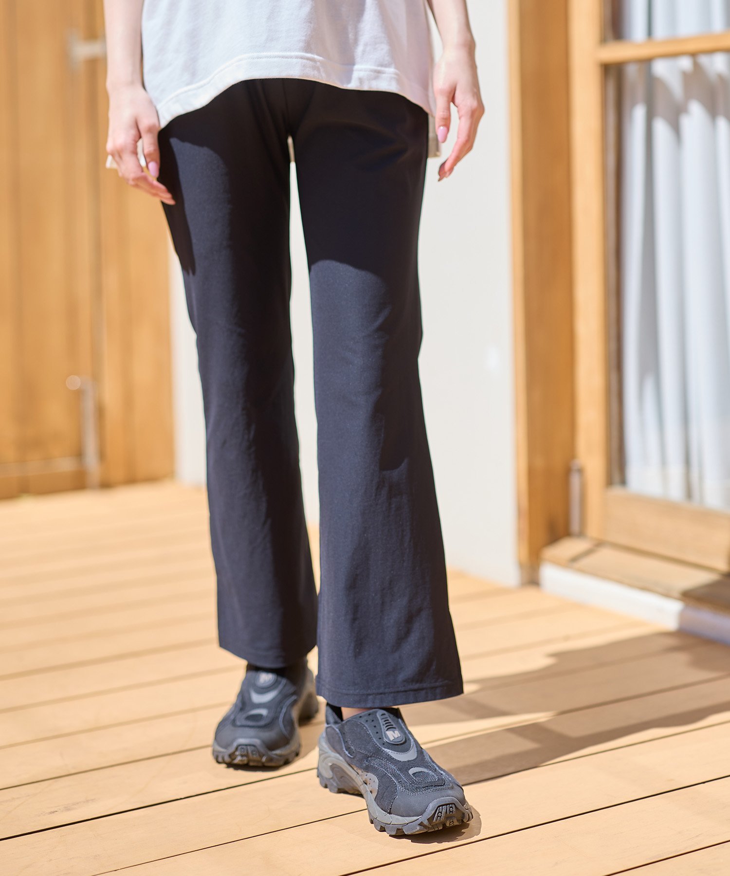【SALE/20% OFF】cross marche Rash Guard Maternity Pants | UV Protection, Flare, Figure-Flattering, Quick-Drying, Suitable for Pre- and Post-Natal Use, Cross Marche Maternity Wear & Baby Products, Maternity Pants & Skirts, Beige, Black