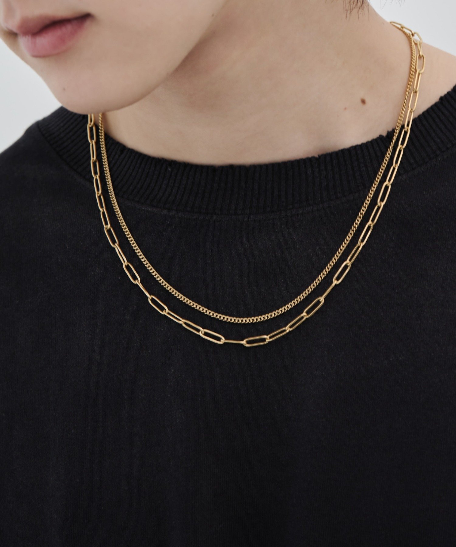 【SALE／20%OFF】WYZ 【 金属アレルギー対応 】2連チェーンネックレス サージカルステンレス シーテ アクセサリー・腕時計 ネックレス ゴールド