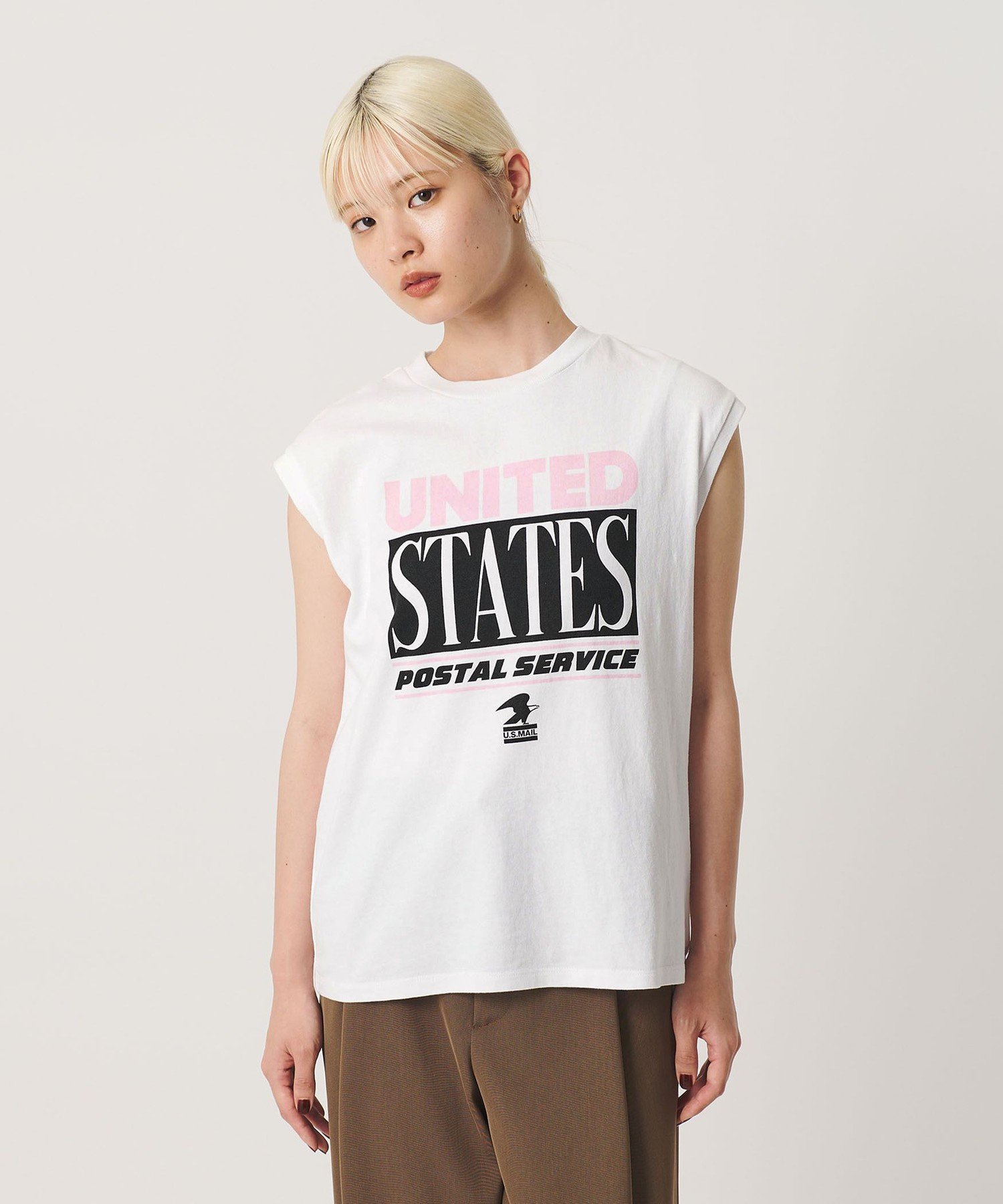 【別注】＜GOOD ROCK SPEED＞USPS ノースリーブTシャツ ビューティー＆ユース ユナイテッドアローズ トップス カットソー・Tシャツ イエロー ホワイト