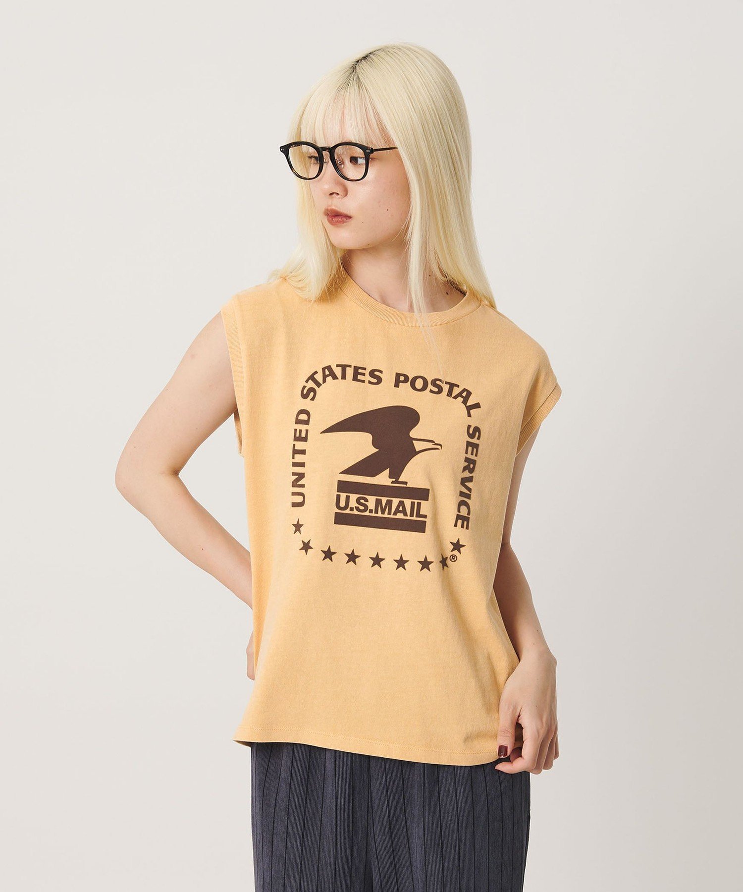 【別注】＜GOOD ROCK SPEED＞USPS ノースリーブTシャツ ビューティー＆ユース ユナイテッドアローズ トップス カットソー・Tシャツ イエロー ホワイト