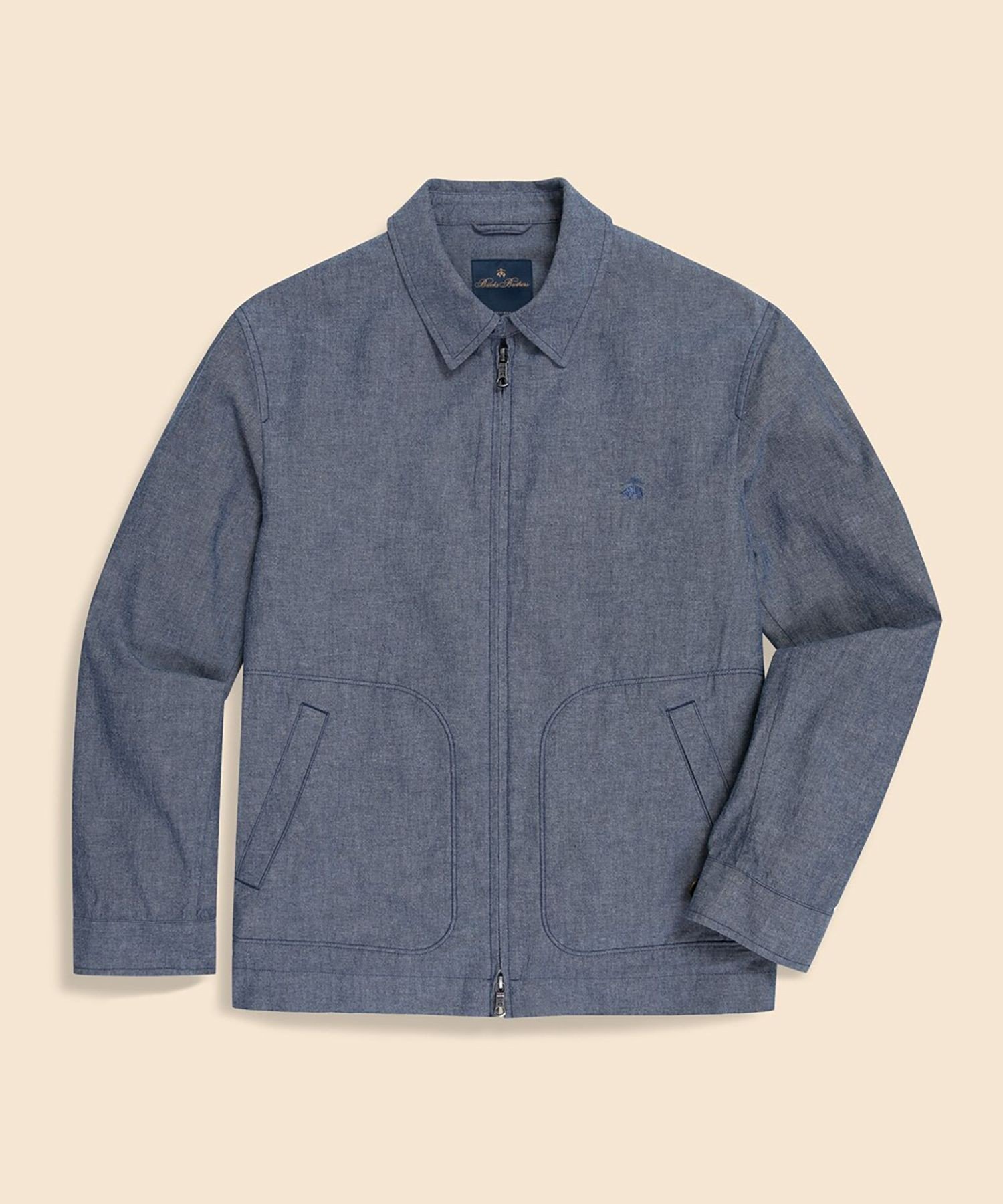 Cotton Zip Up Short Jacket: Blue 330000875