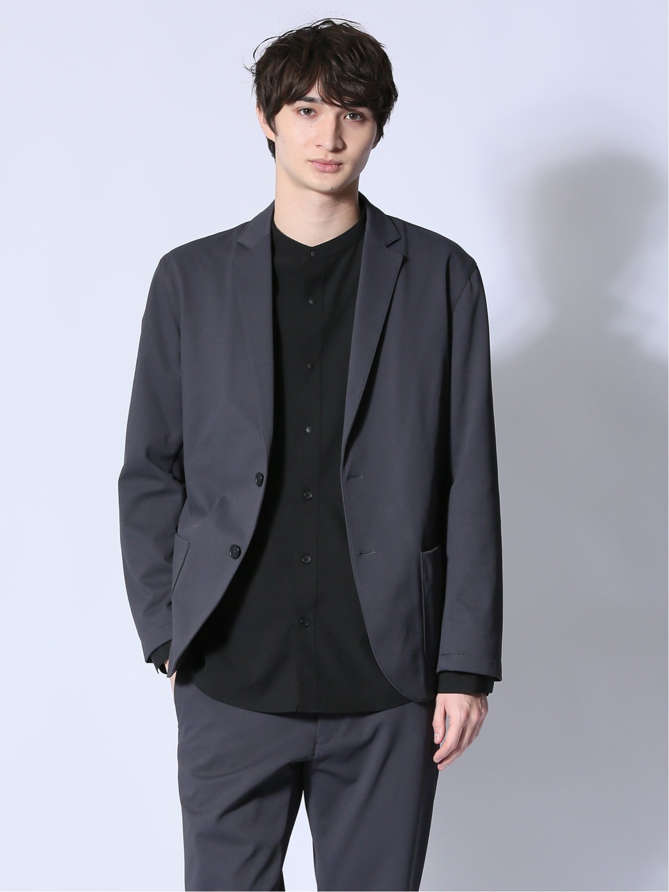 【SALE／50%OFF】m.f.editorial circle motion JERSEY 2ボタンジャケット(セットアップ可能) タカキュー トップス その他のトップス グレー【送料無料】