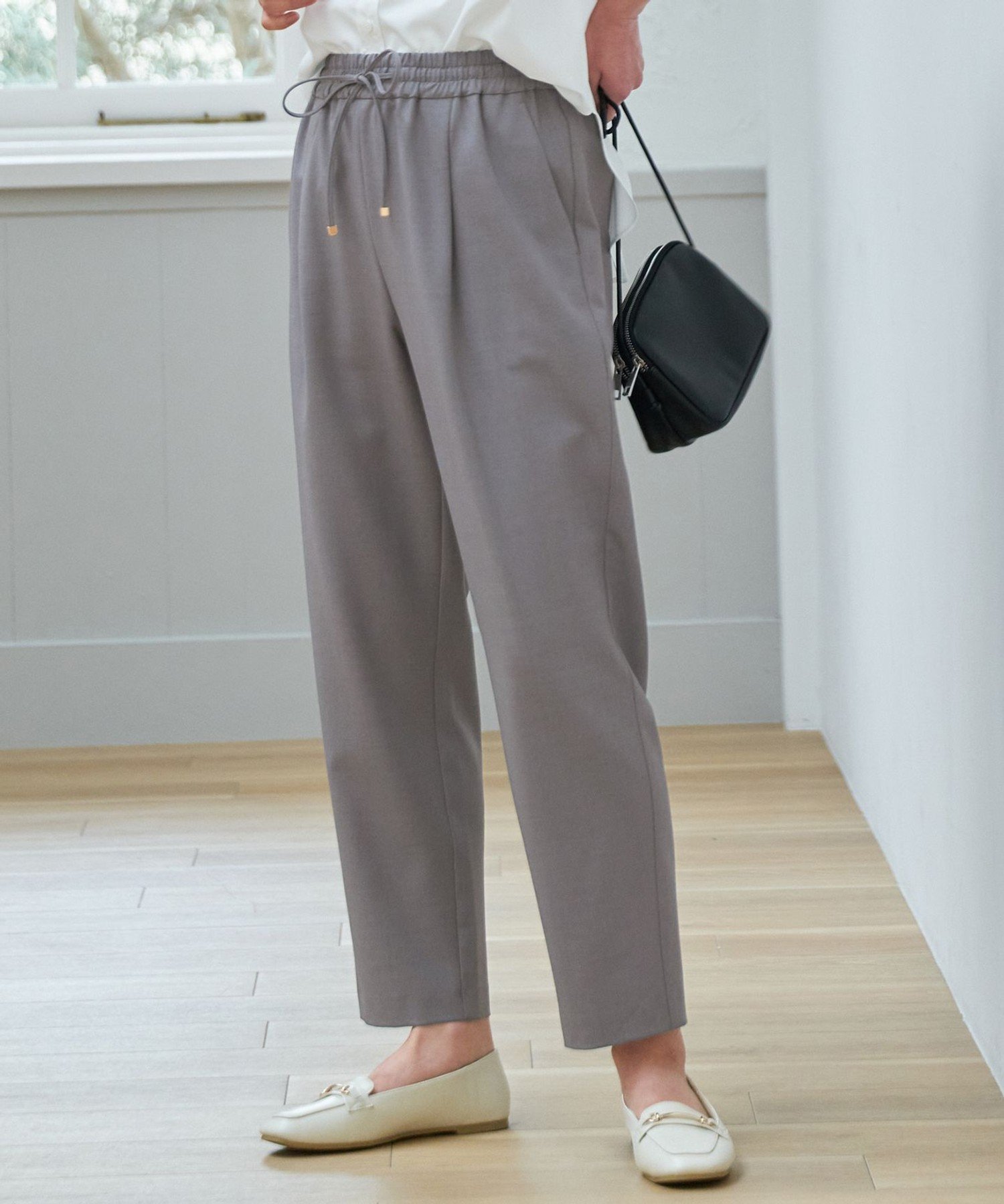 【SALE／50%OFF】ANY 【ウエストゴム】イージーケアライトストレッチテーパードパンツ エニィ パンツ その他のパンツ グレー イエロー ブルー グリーン ベージュ ブラック オレンジ stylife-14972543 Rakuten Fashion サンプル画像3