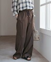 Spick & Span 《予約》P/Wイージースラックスパンツ スピックアンドスパン パンツ スラックス・ドレスパンツ ベージュ グレー ブラウン【送料無料】