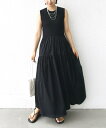 SHIPS WOMEN <手洗い可能>コットン リブ ノースリーブ * 布帛 スカート ワンピース シップス ワンピース・ドレス ワンピース グレー ブラウン ブラック【送料無料】