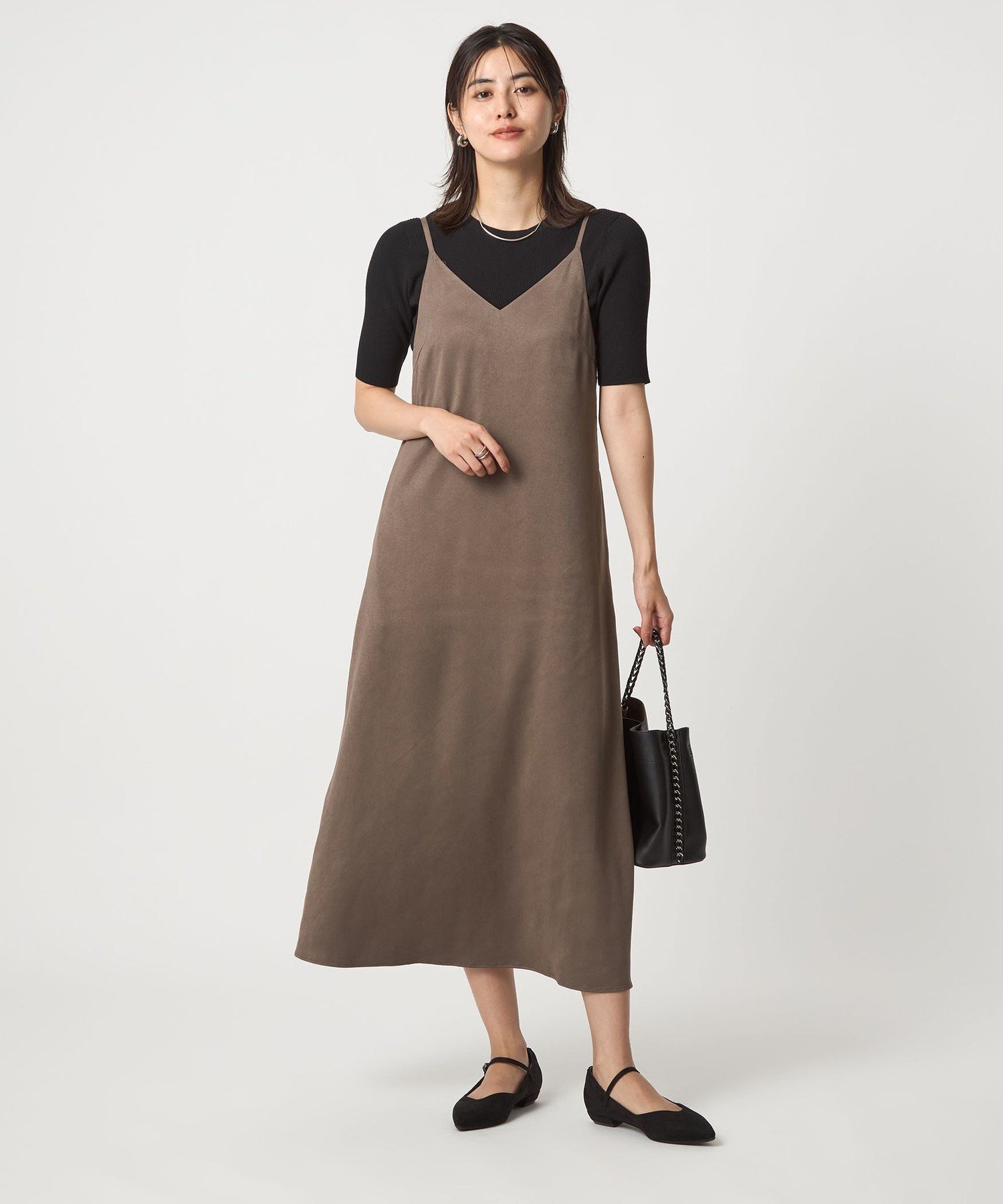 UNITED ARROWS green label relaxing スウェードライク キャミソール ワンピース ユナイテッドアローズ グリーンレーベルリラクシング ワンピース・ドレス ワンピース ホワイト【送料無料】のサムネイル