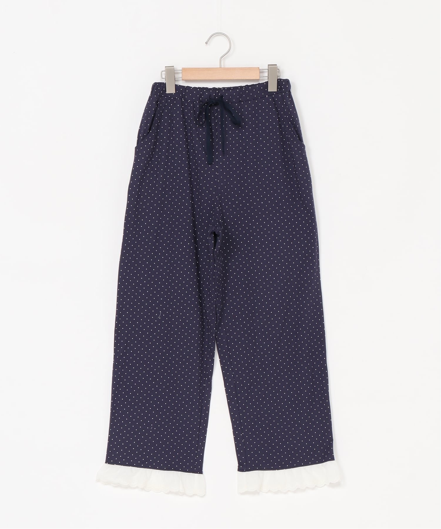 KID BLUE (W)26ドットエンブレース くるぶし丈ボトムス キッドブルー パンツ その他のパンツ ネイビー ホワイト