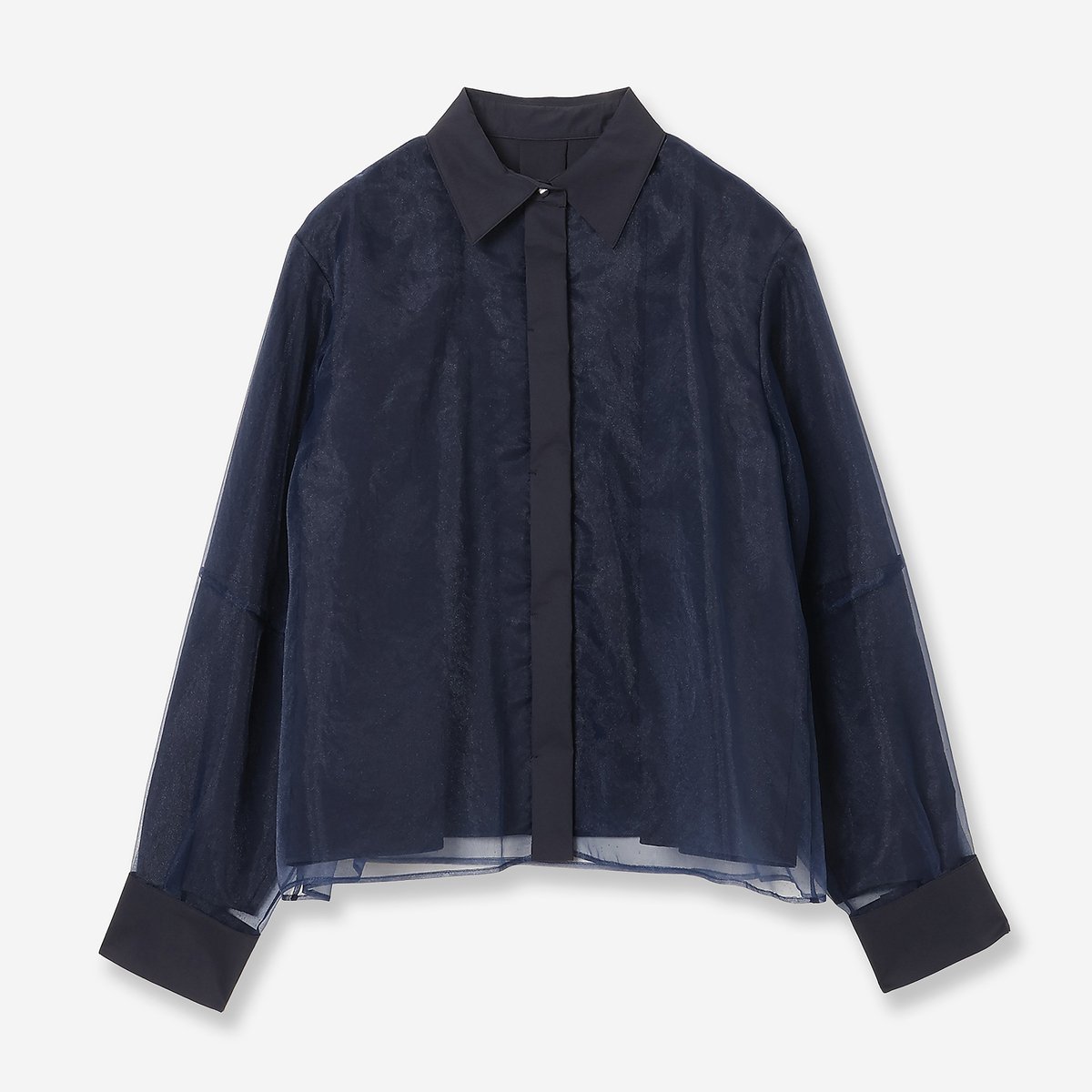 R-ISM 【セットアップ対応・接触冷感・S/M/Lサイズ】オーガンジーラップブラウス リズム トップス シャツ・ブラウス ベージュ ネイビー