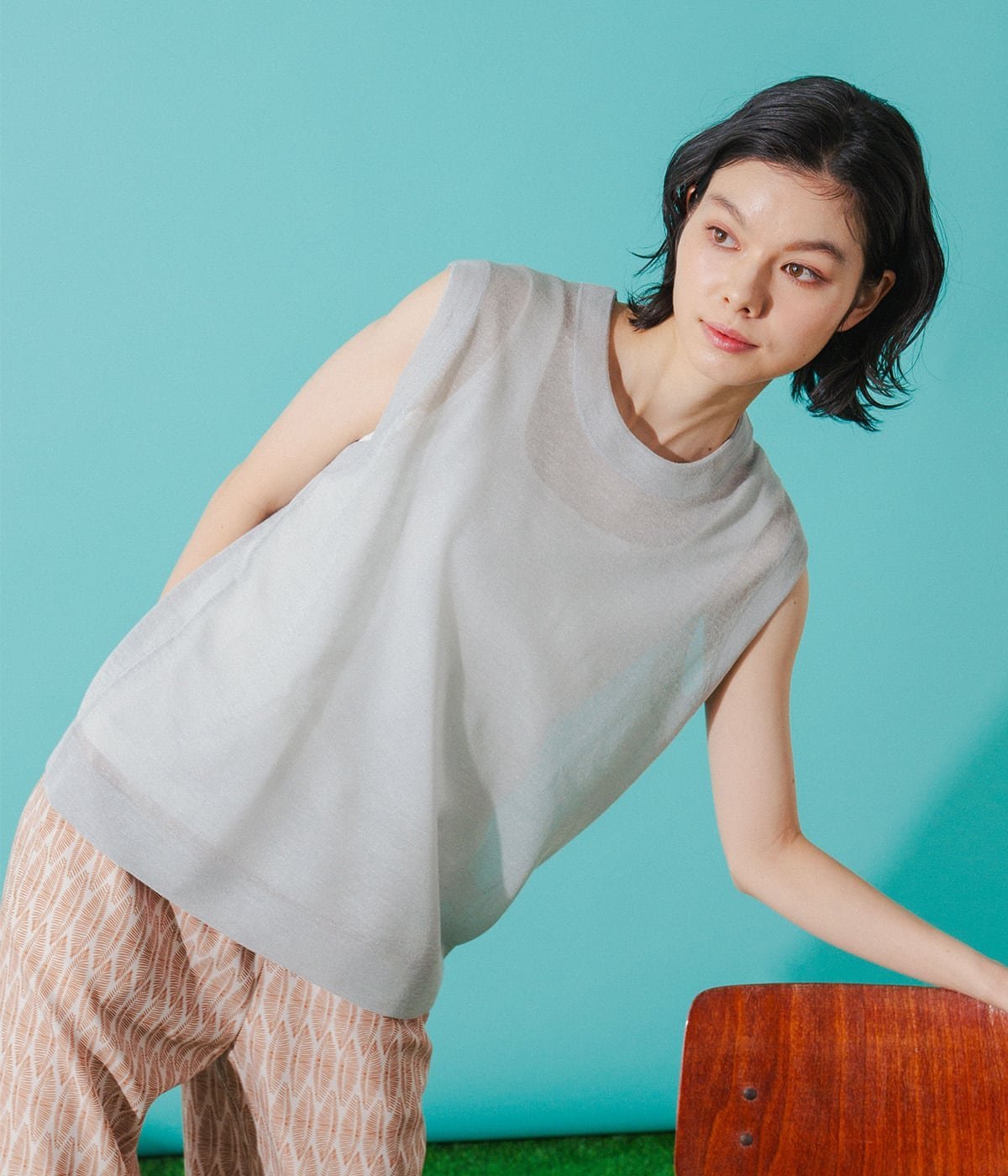 Park Slope NEWYORKER 【着回し】2WAYタンクトップ ニューヨーカー トップス カットソー・Tシャツ ホワイト ブラック