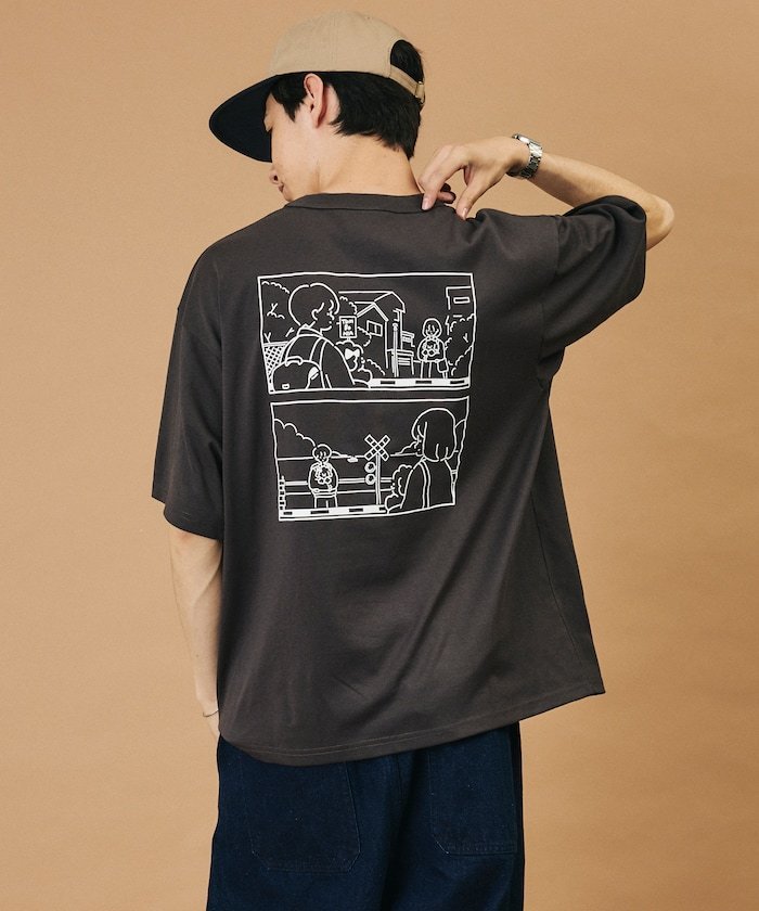 tombonia/トムボニア バックプリント クルーネックTシャツ/Boy Meets Girl フリークスストア トップス カットソー・Tシャツ パープル ホワイト グレー