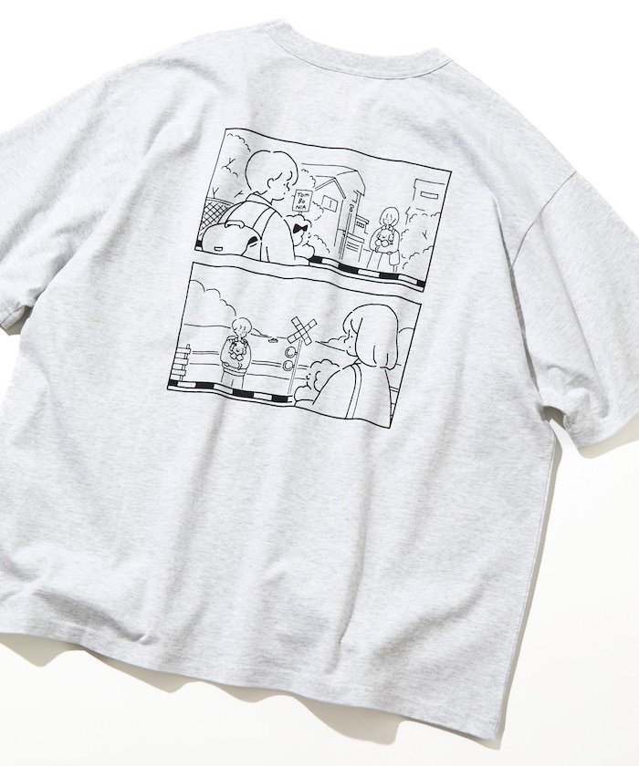 tombonia/トムボニア バックプリント クルーネックTシャツ/Boy Meets Girl フリークスストア トップス カットソー・Tシャツ パープル ホワイト グレー
