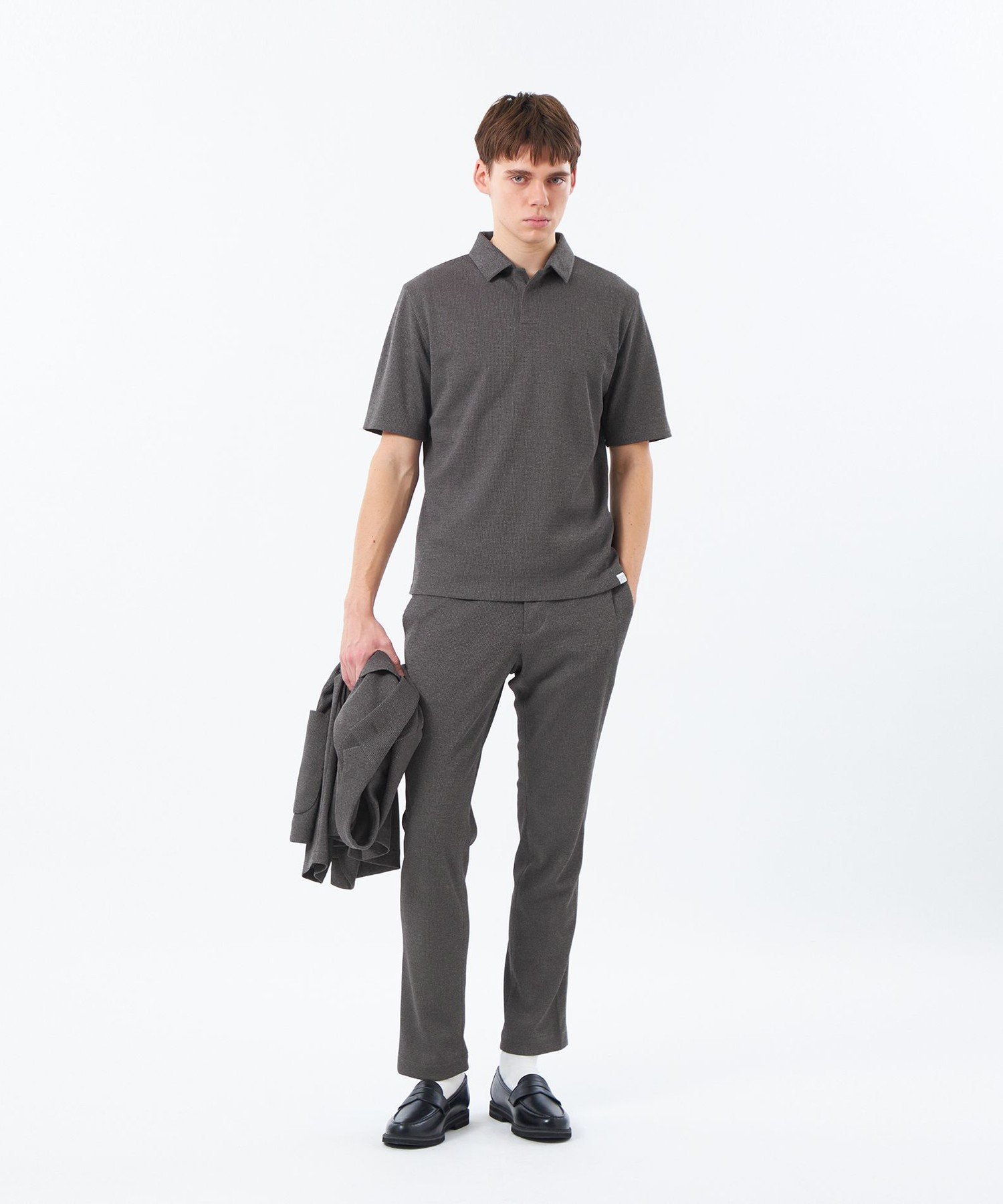 MACKINTOSH PHILOSOPHY スキッパーポロ ミニワッフル マッキントッシュ フィロソフィー トップス カットソー・Tシャツ ネイビー グレー【送料無料】